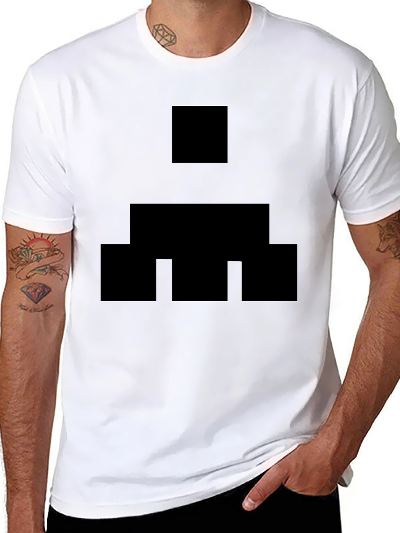 Geometric Pattern Black T-Shirt