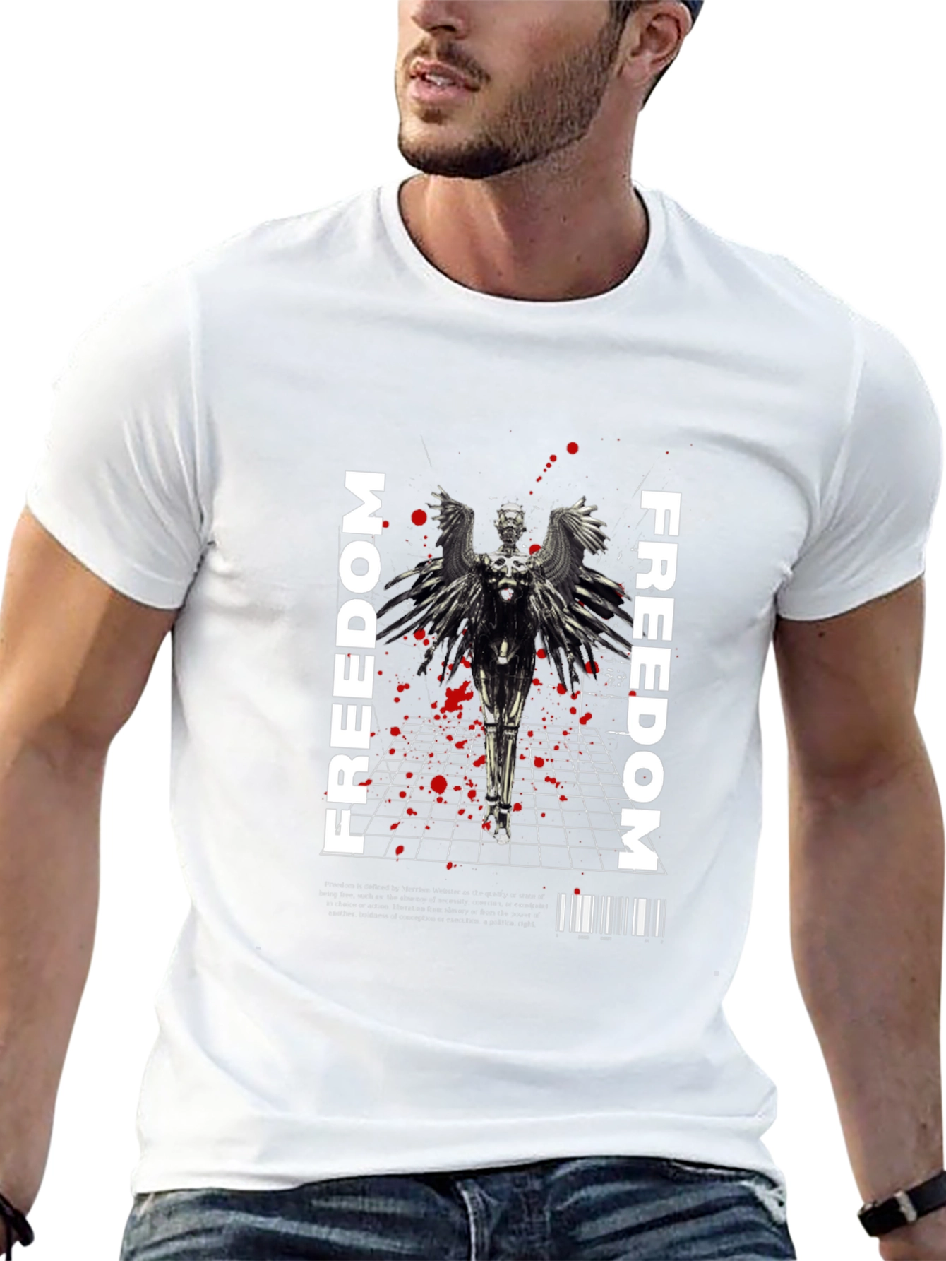 Freedom Angel Graphic Tee - Black