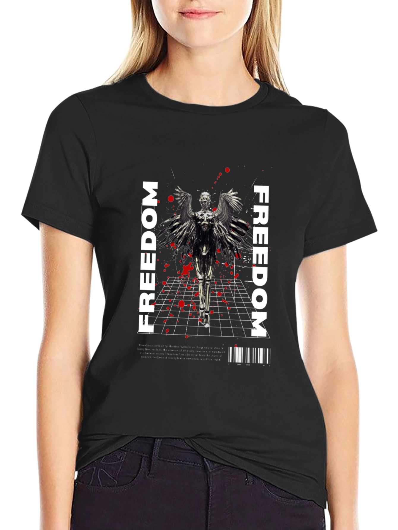 Freedom Angel Graphic Tee - Black