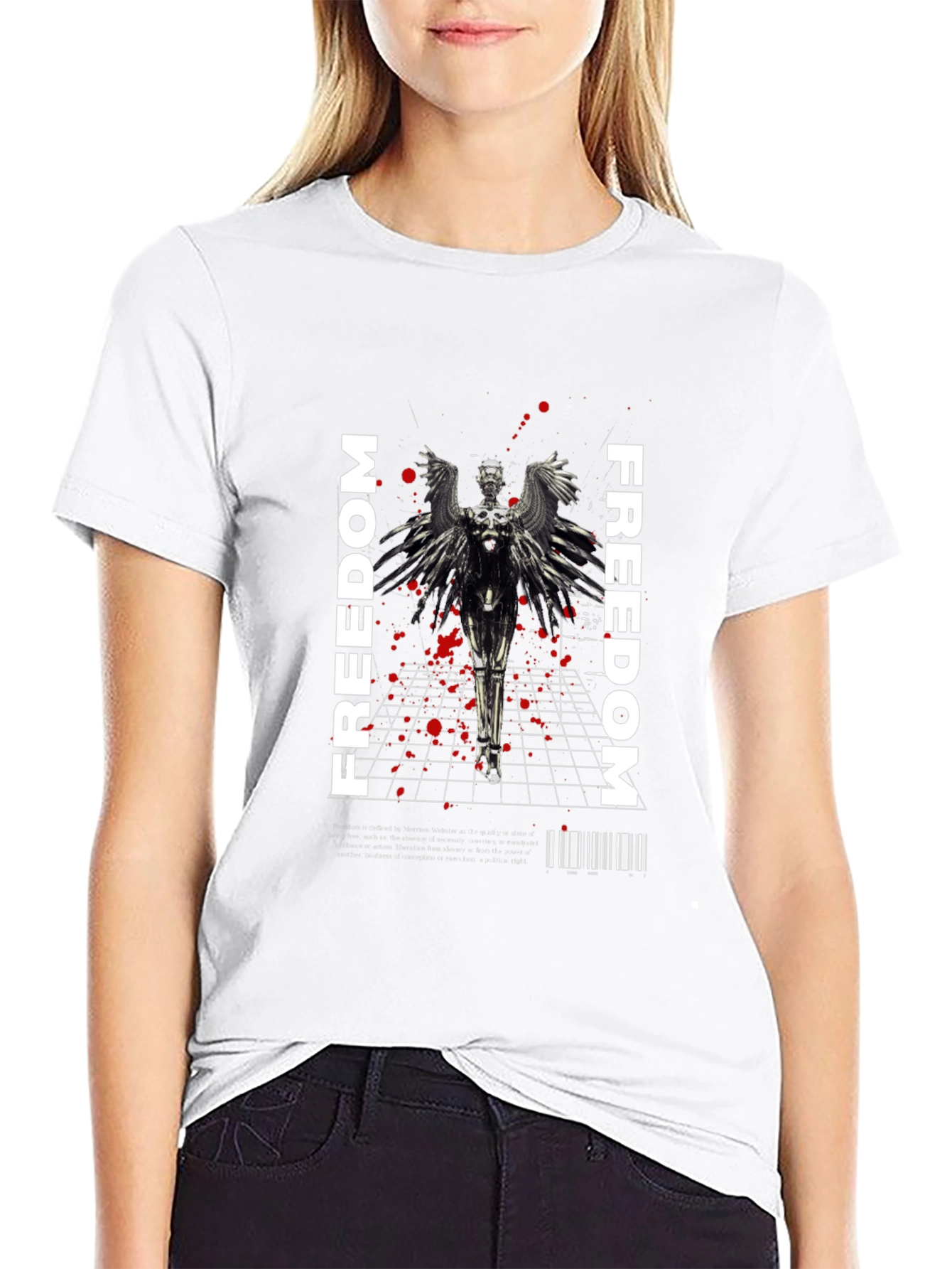 Freedom Angel Graphic Tee - Black
