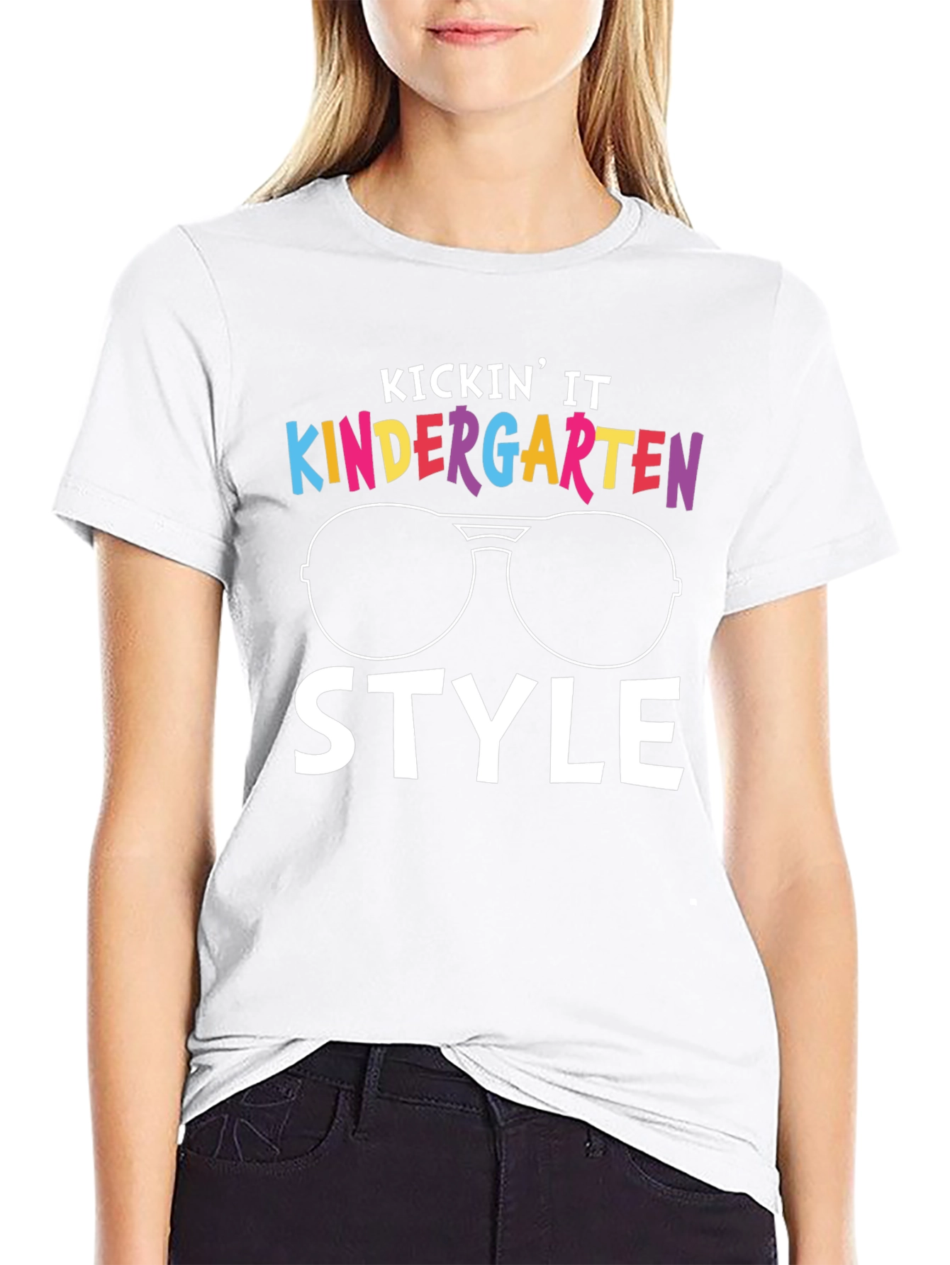 Kindergarten Style Black T-Shirt