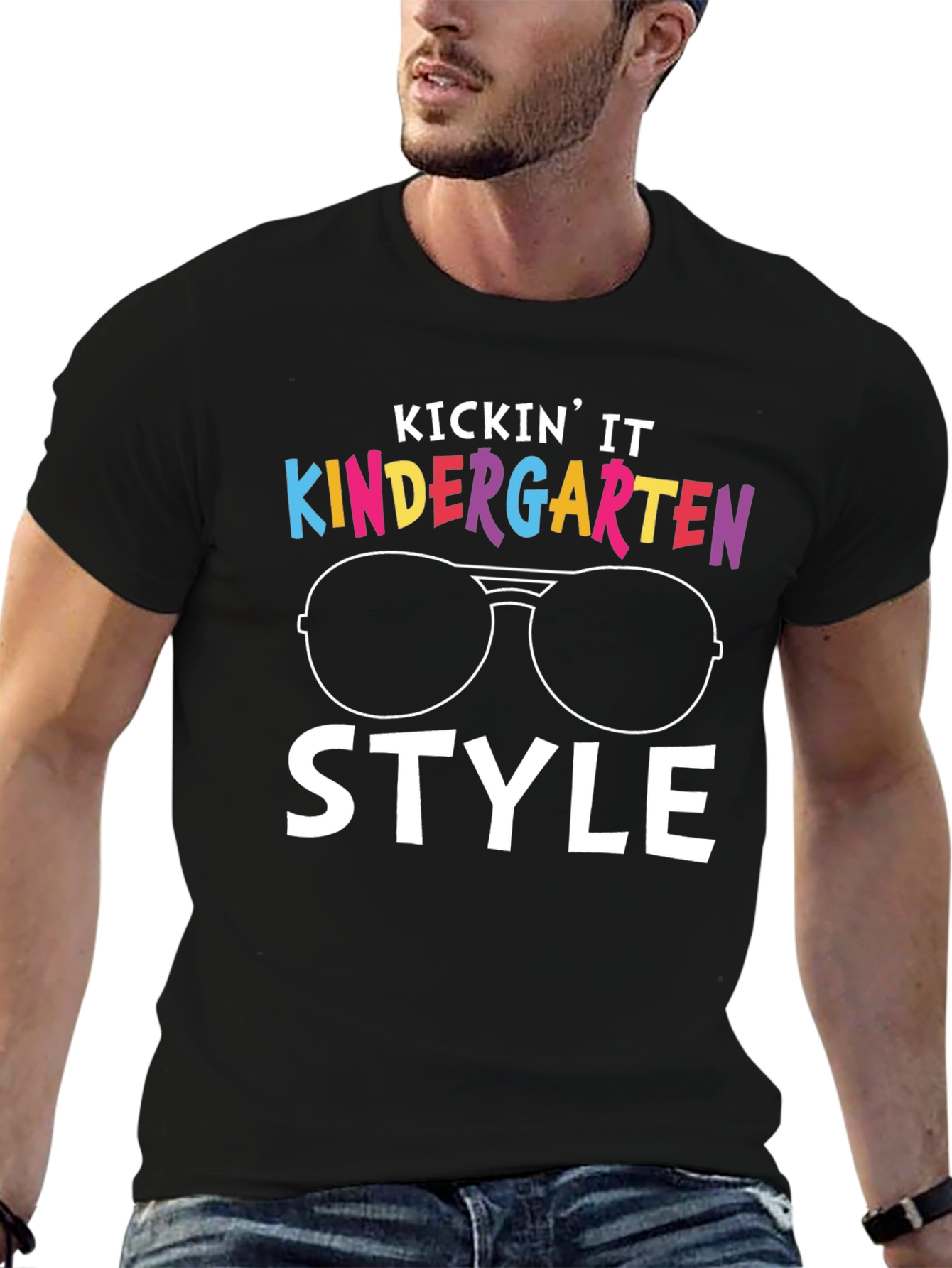 Kindergarten Style Black T-Shirt