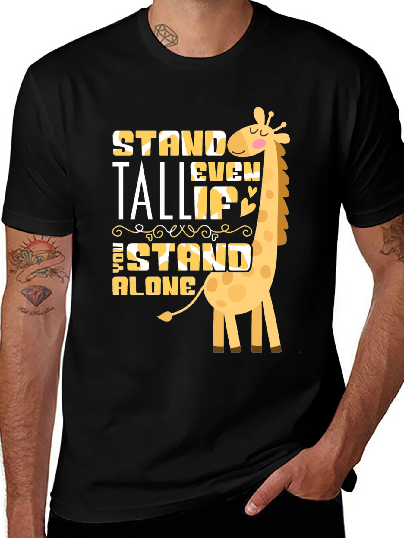 Stand Tall Giraffe Graphic T-Shirt