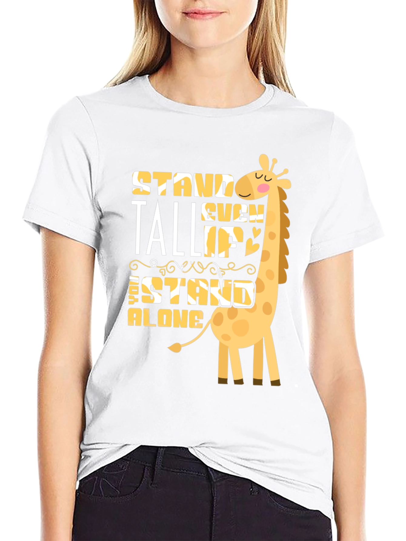 Stand Tall Giraffe Graphic T-Shirt