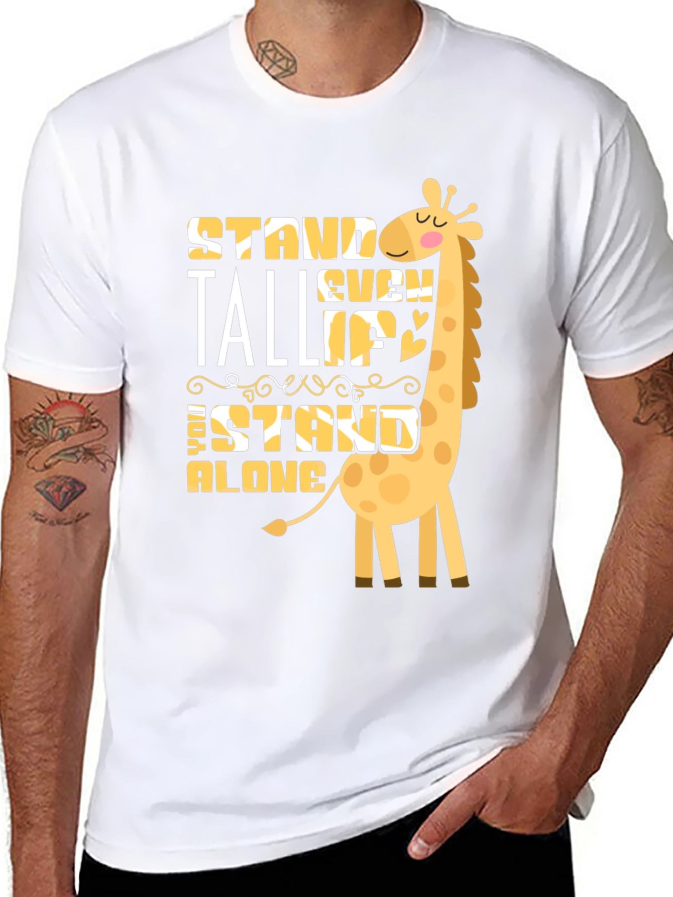 Stand Tall Giraffe Graphic T-Shirt