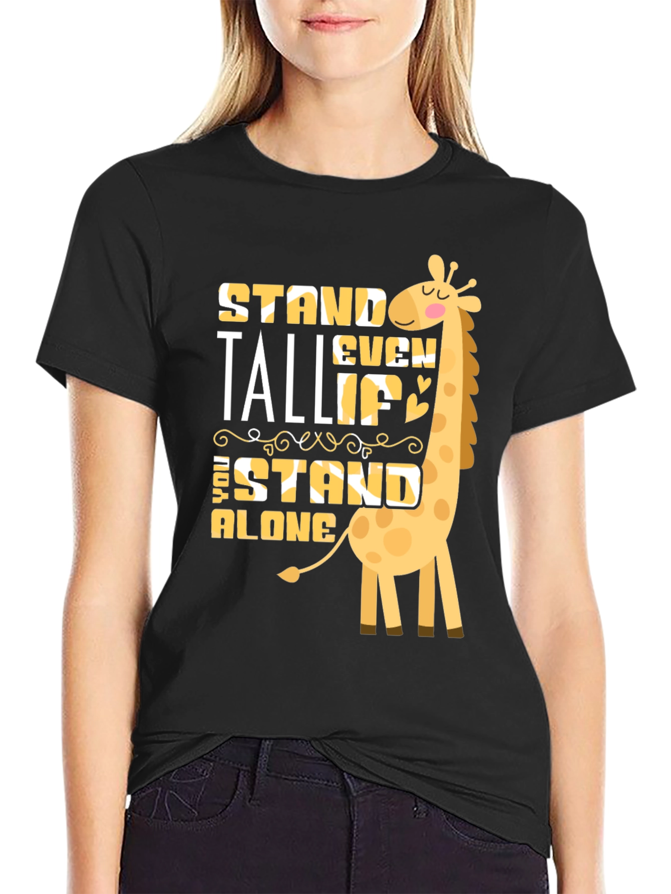Stand Tall Giraffe Graphic T-Shirt