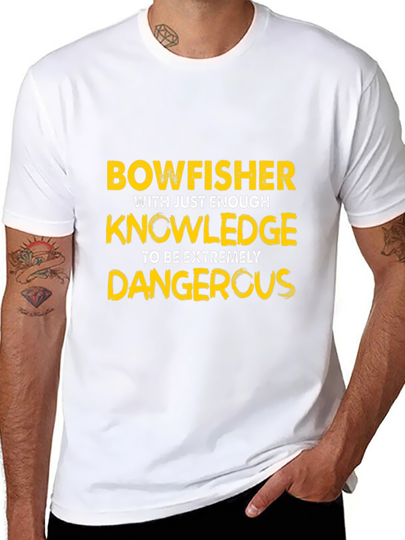 Bowfisher Knowledge Funny Graphic T-Shirt
