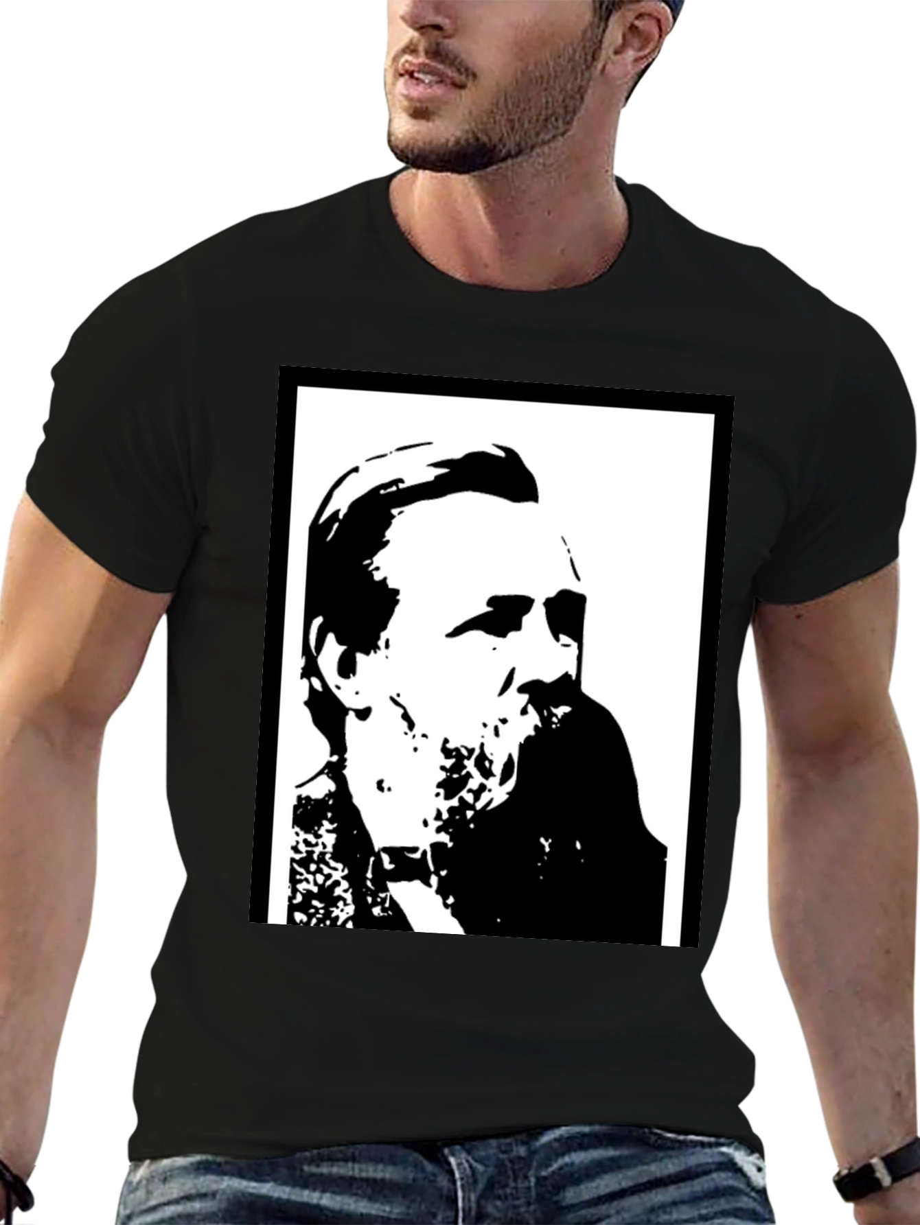 Black Graphic Tee - Portrait Silhouette