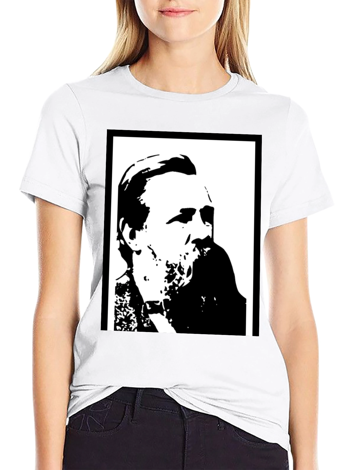 Black Graphic Tee - Portrait Silhouette