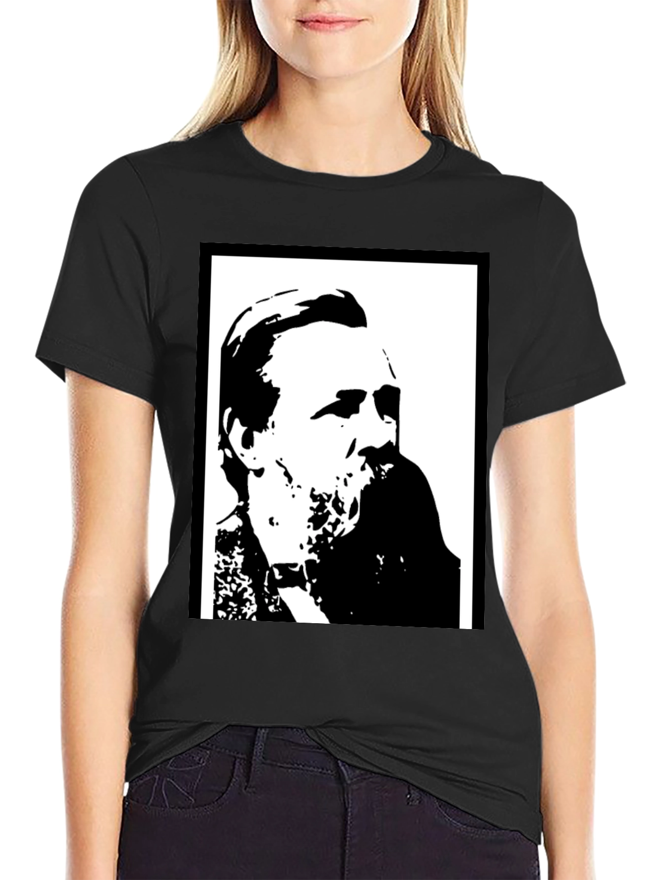Black Graphic Tee - Portrait Silhouette