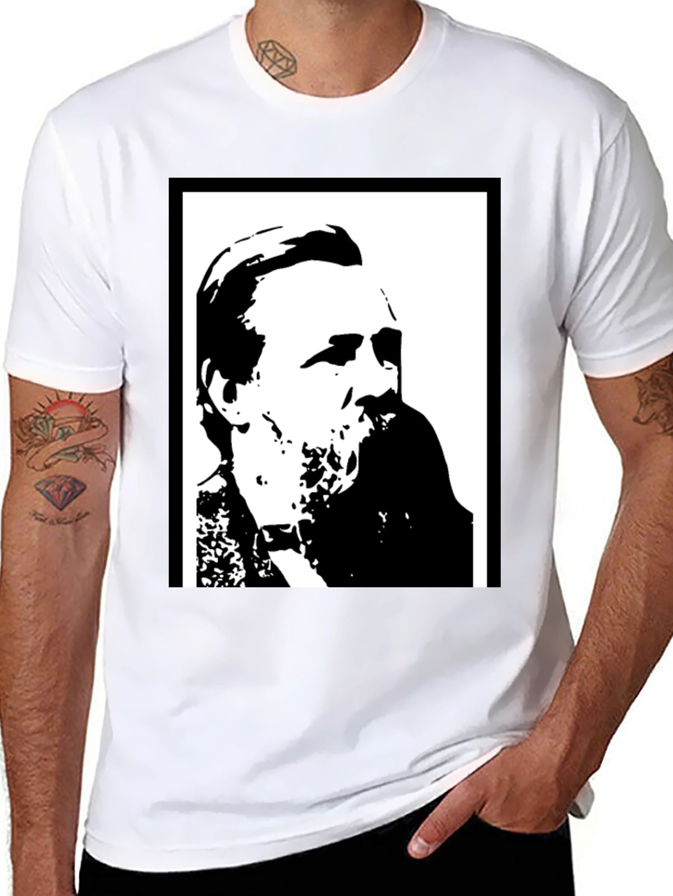 Black Graphic Tee - Portrait Silhouette
