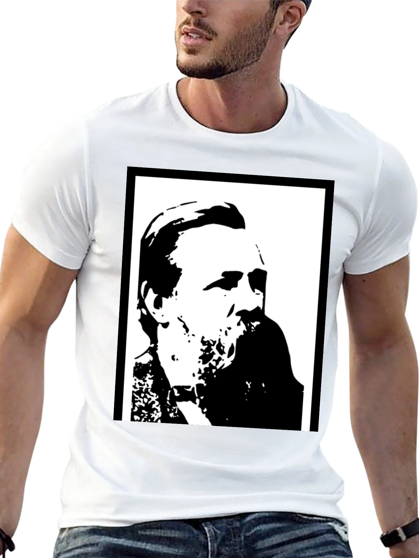 Black Graphic Tee - Portrait Silhouette