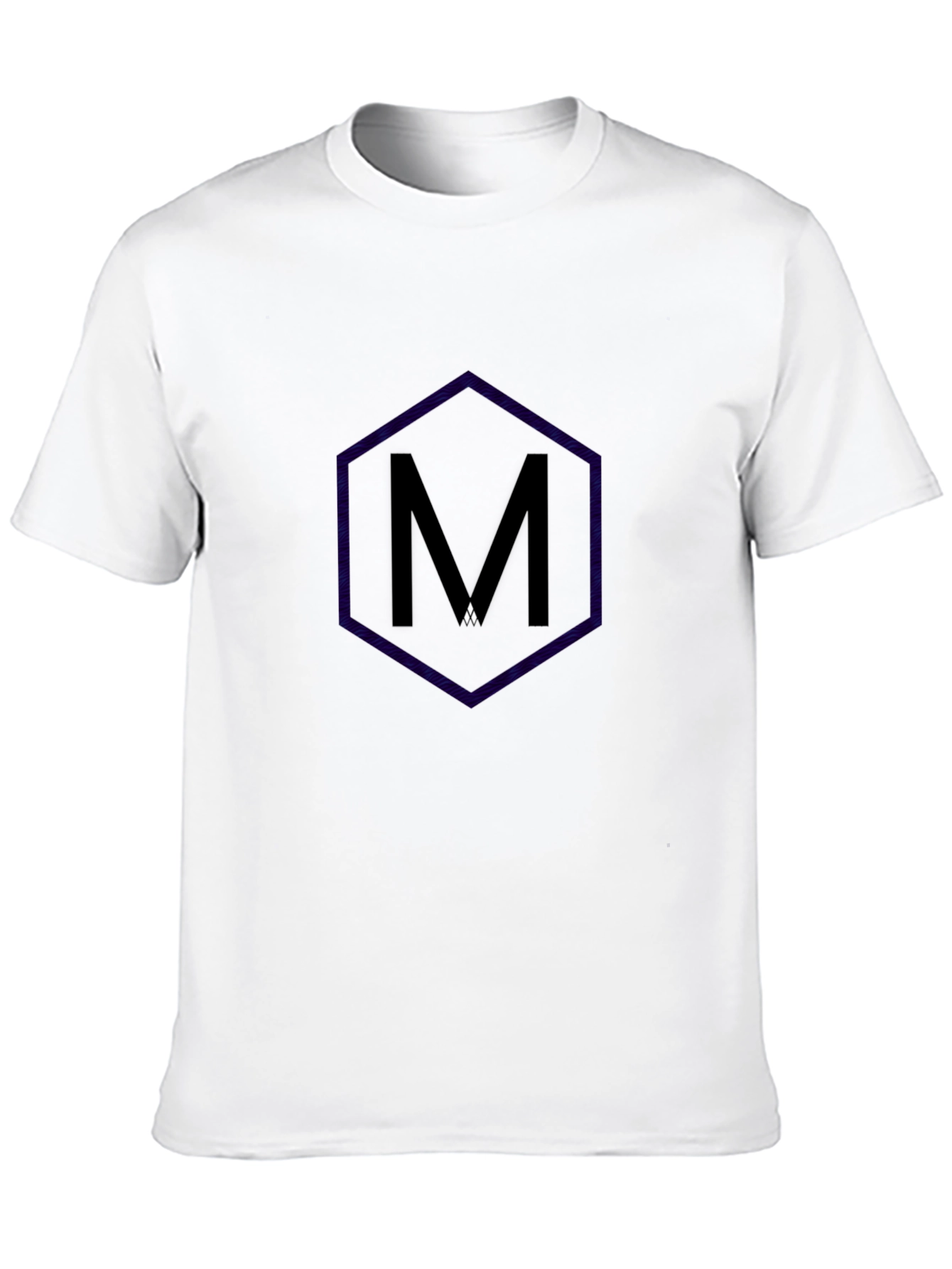 Mens Black T-Shirt with Hexagon M Design