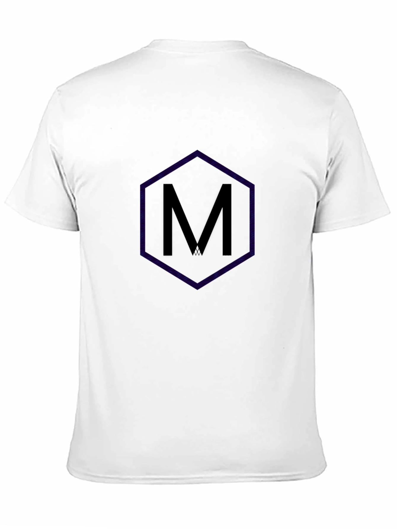 Mens Black T-Shirt with Hexagon M Design