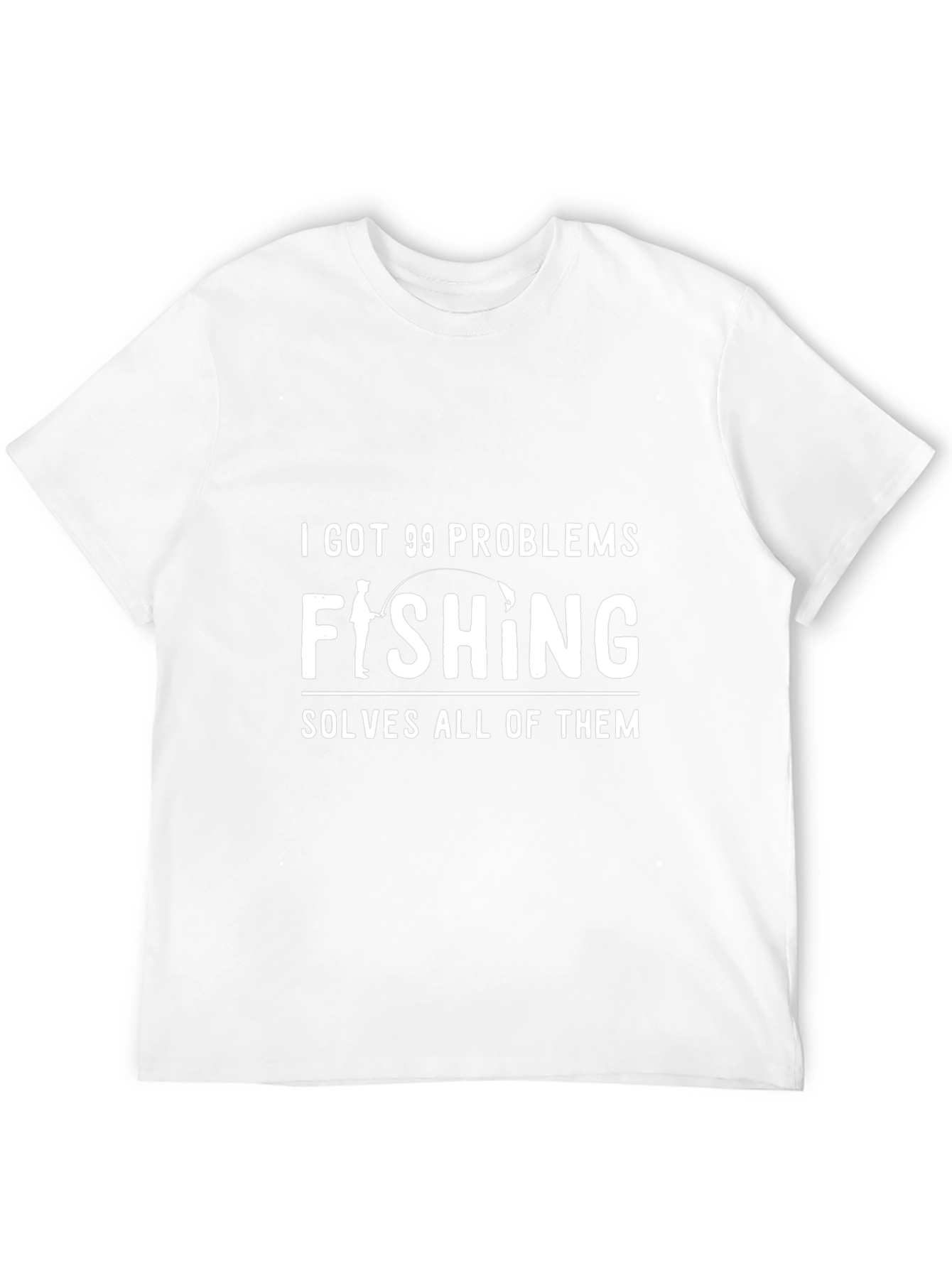 Fishing Solves Problems Tee - Black Graphic T-Shirt