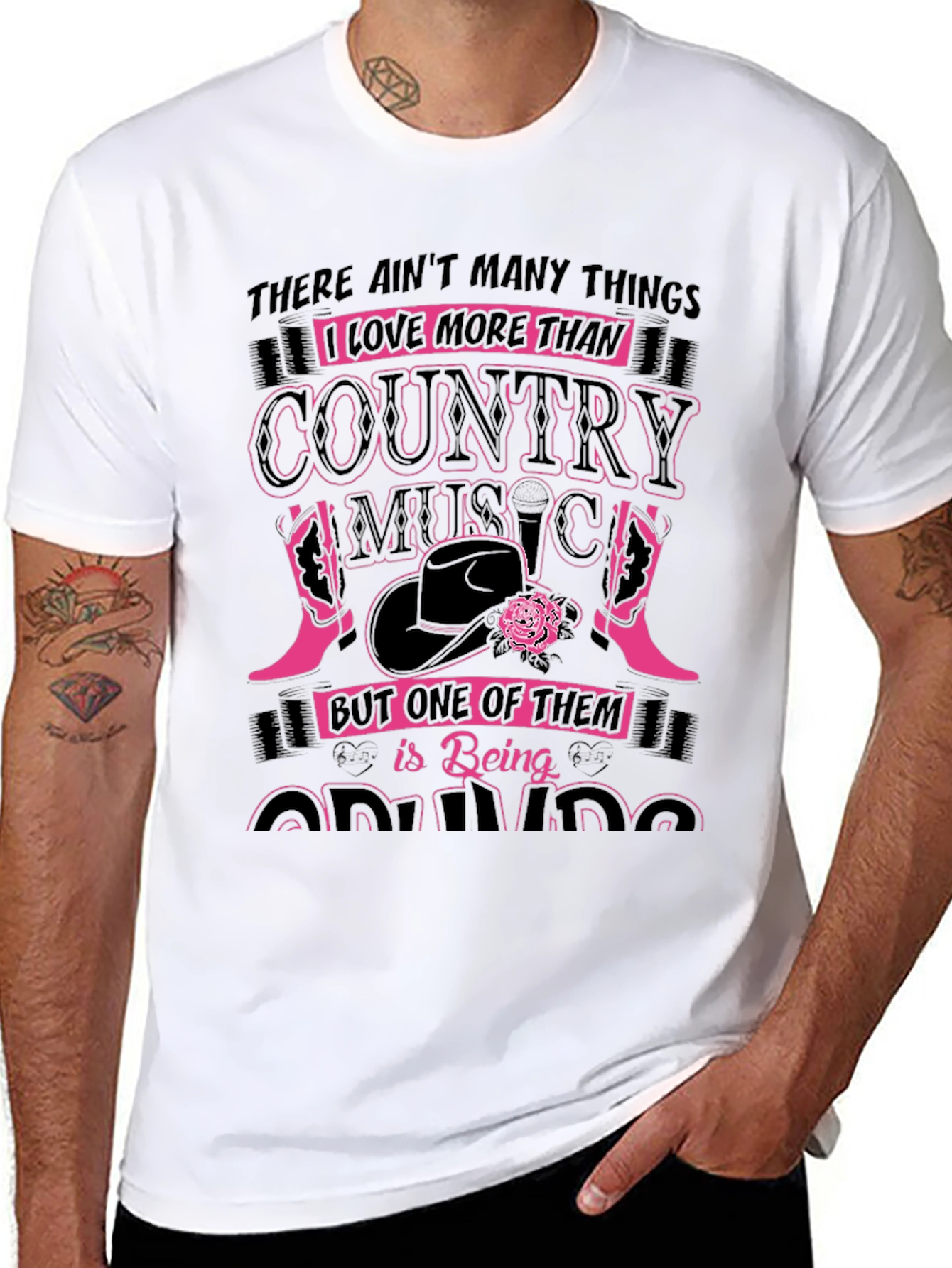Country Music Loving Grandma Graphic T-Shirt