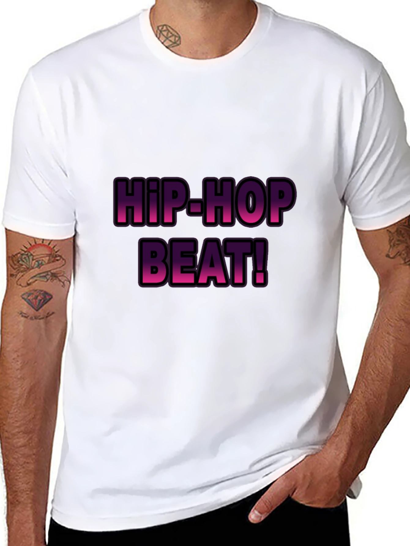 Hip-Hop Beat! Graphic T-Shirt - Stylish Black Tee