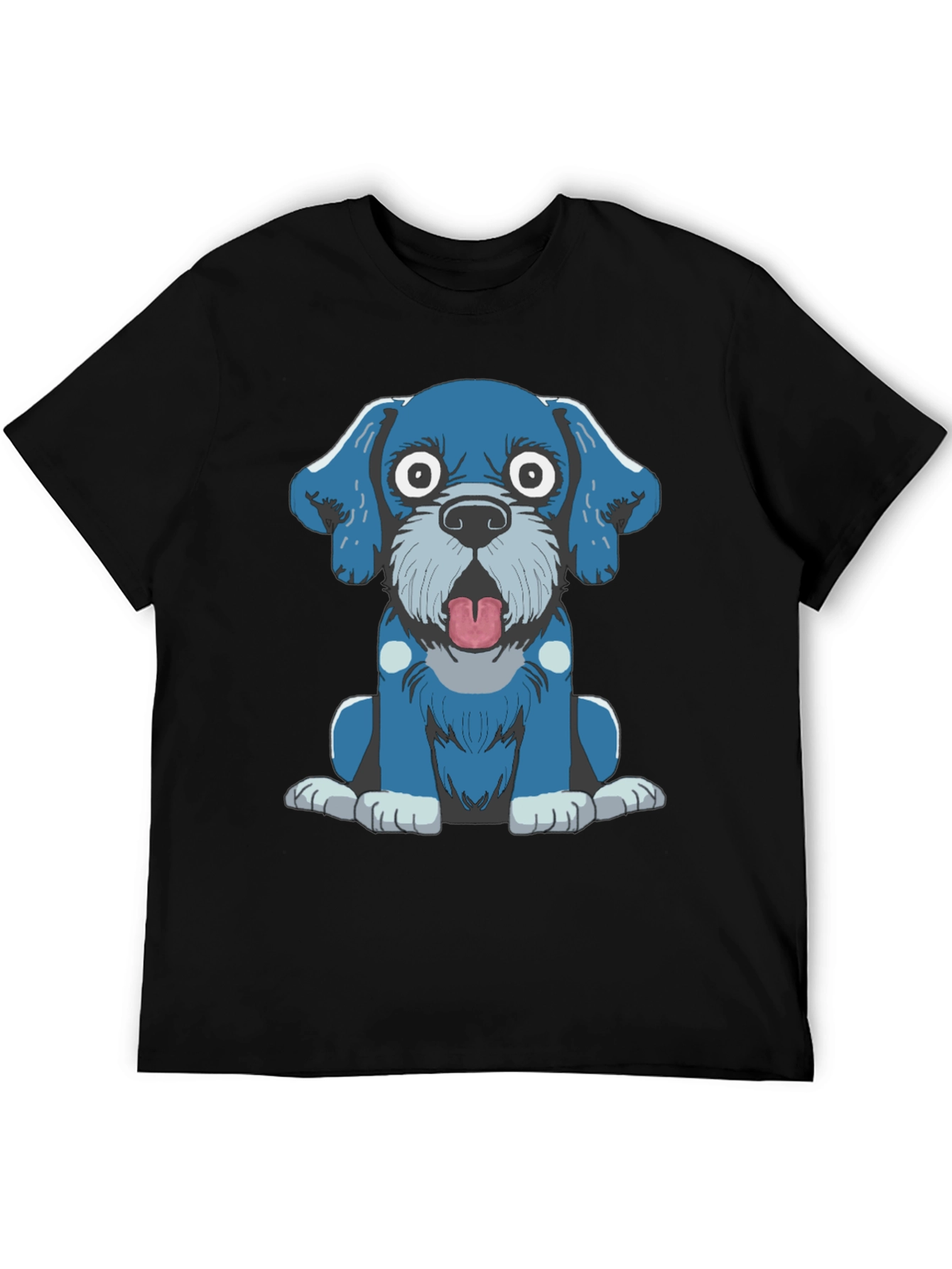 Cartoon Dog Graphic Tee - Black T-Shirt