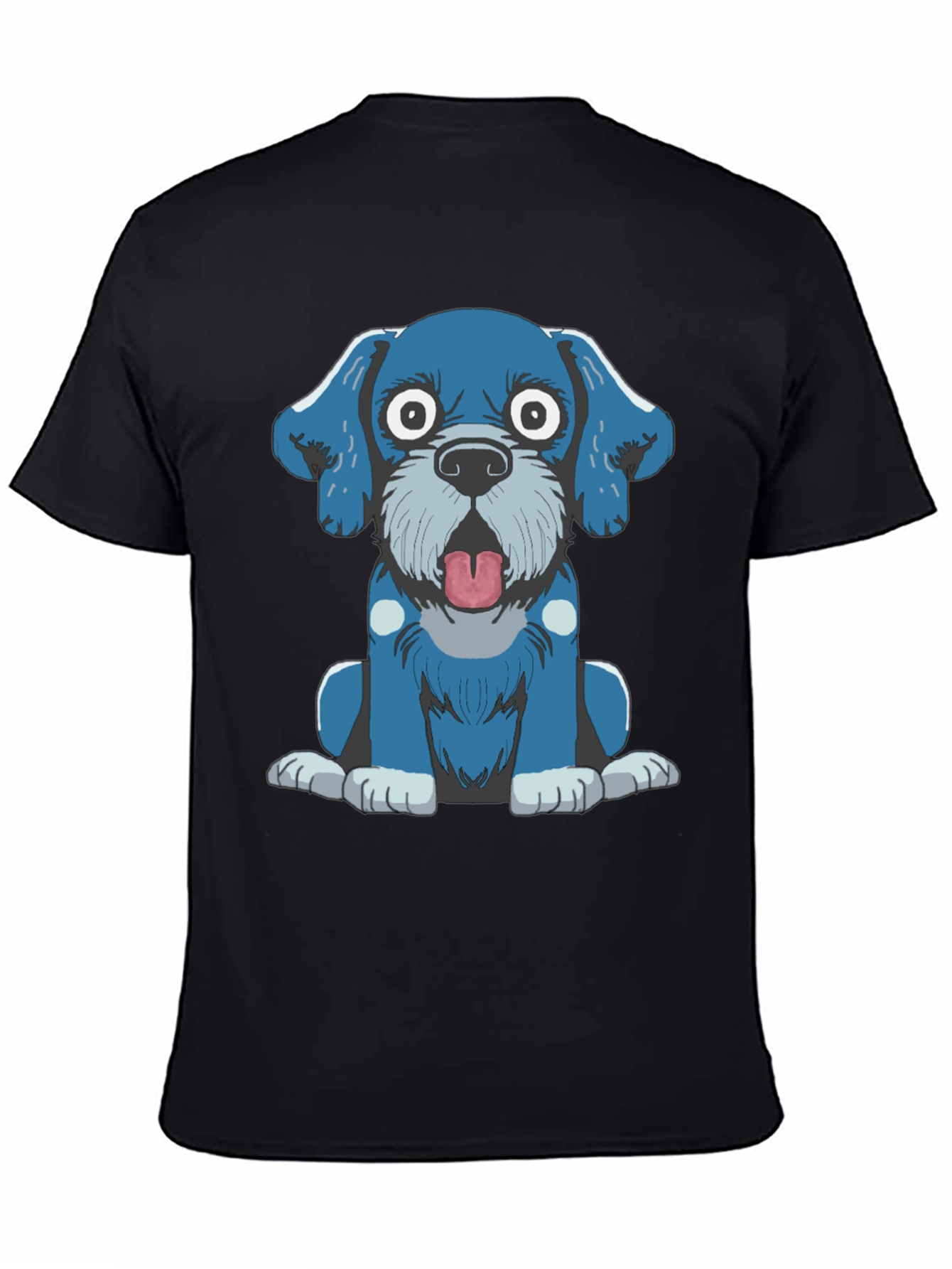 Cartoon Dog Graphic Tee - Black T-Shirt