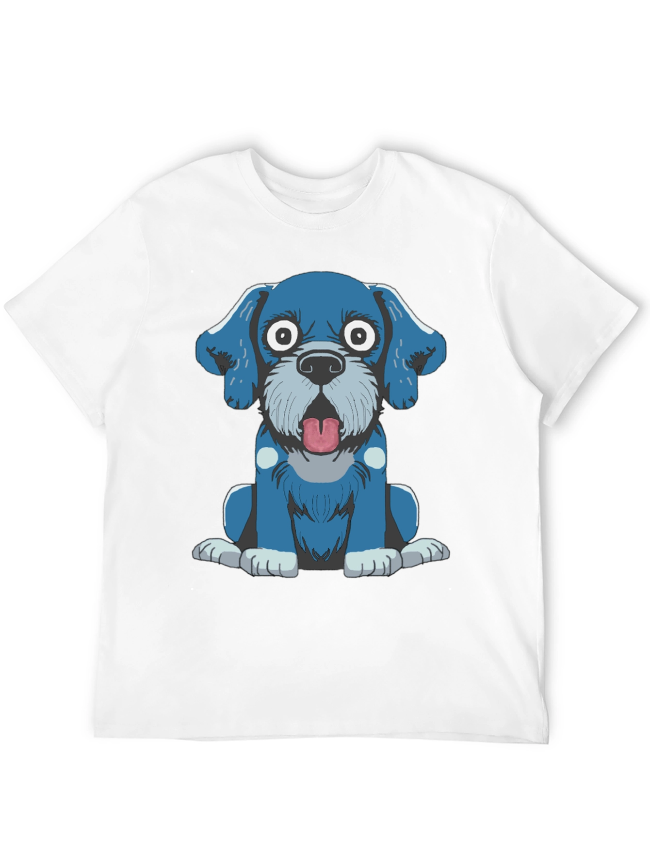 Cartoon Dog Graphic Tee - Black T-Shirt