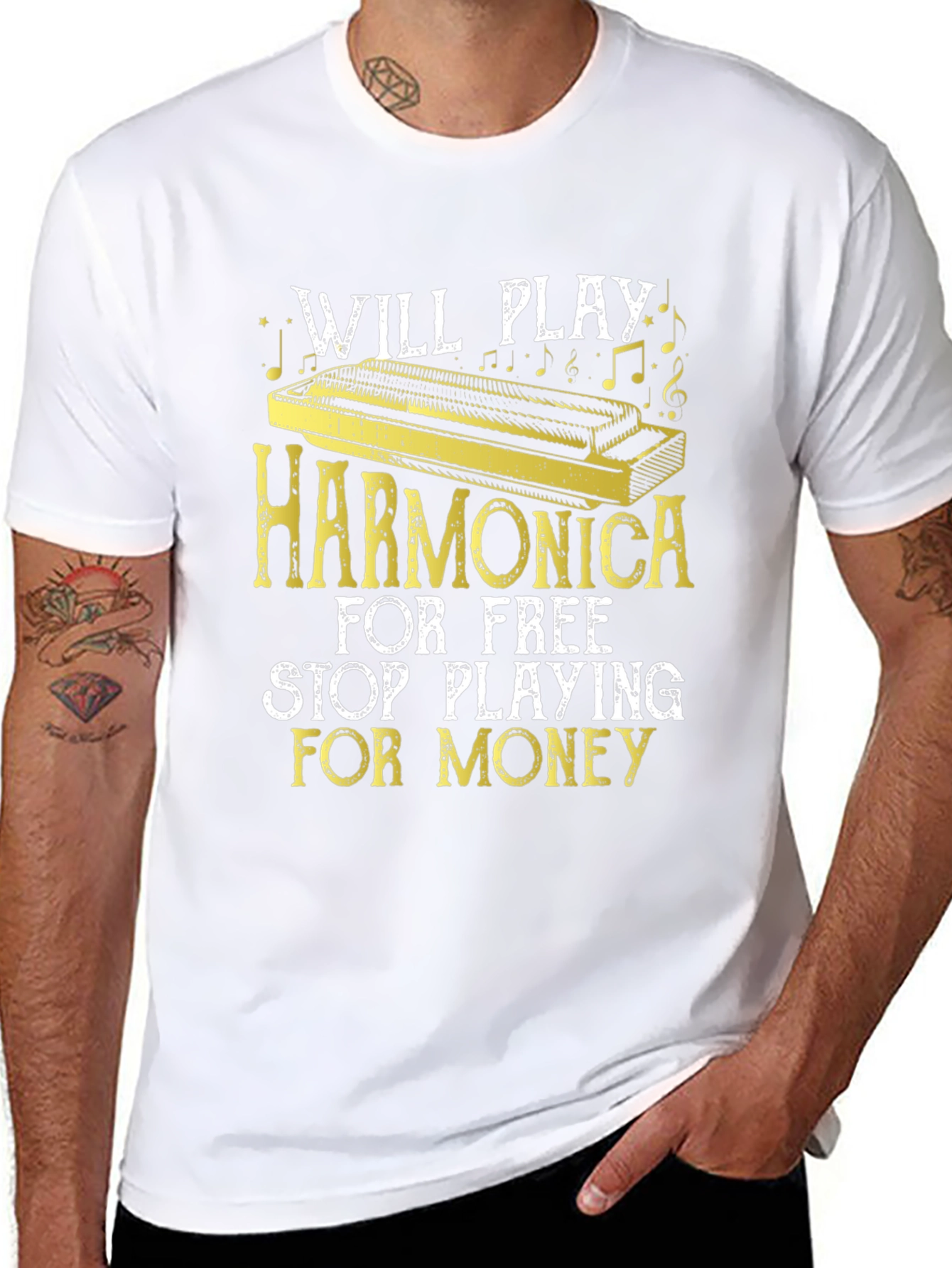 Will Play Harmonica for Free T-Shirt