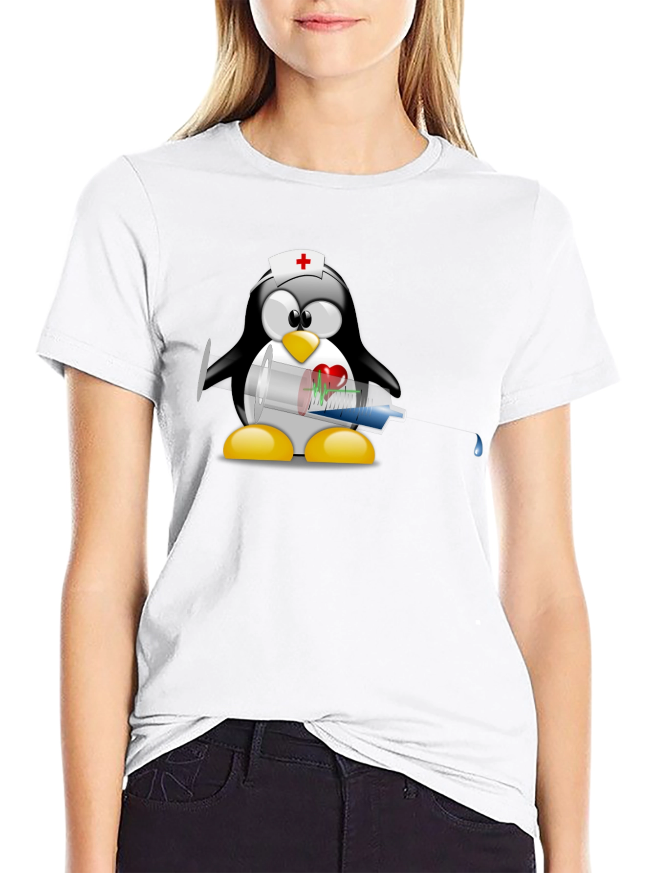 Nurse Penguin T-Shirt - Funny Doctor Tee