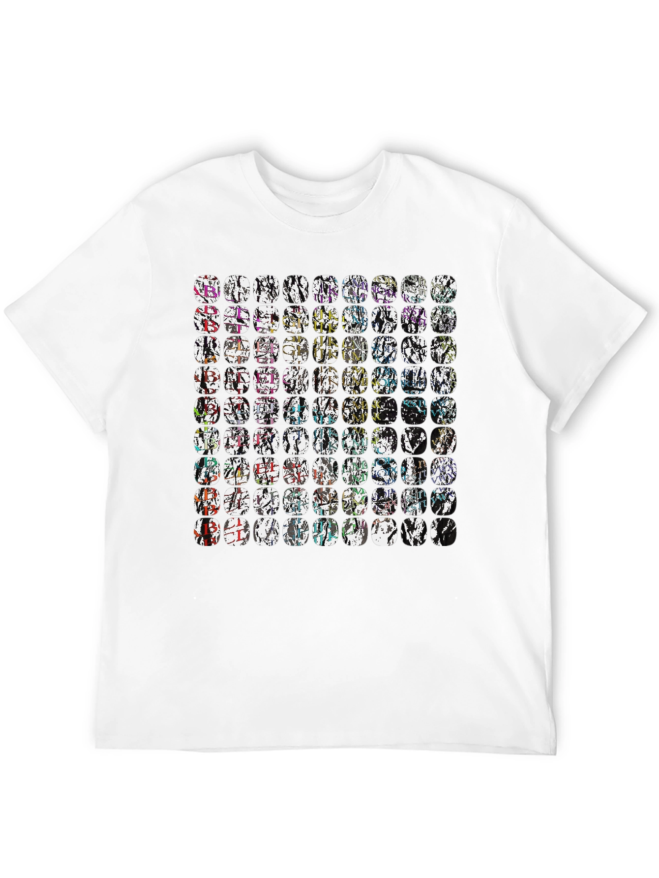 Abstract Mosaic Graphic Black Tee