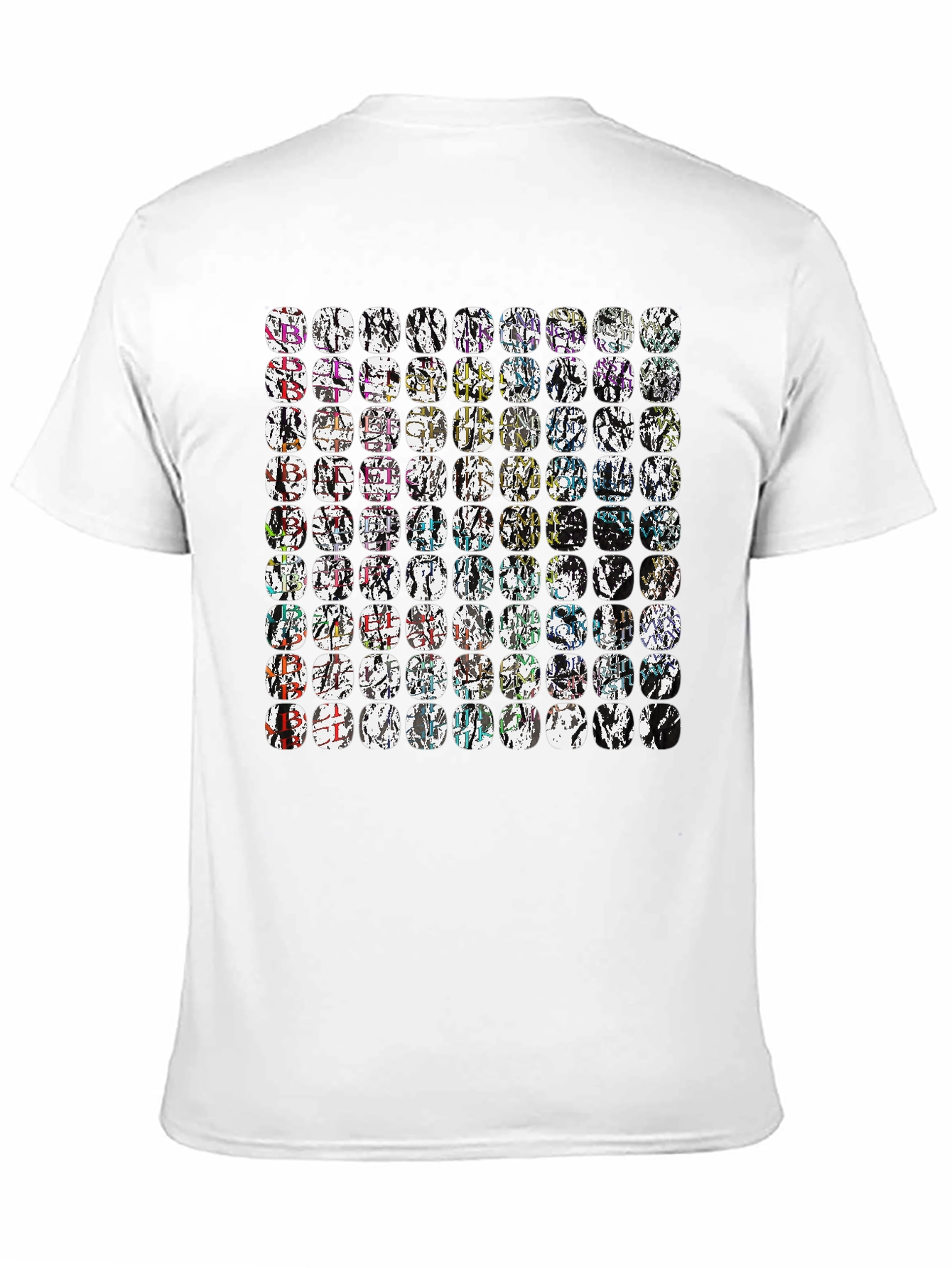 Abstract Mosaic Graphic Black Tee