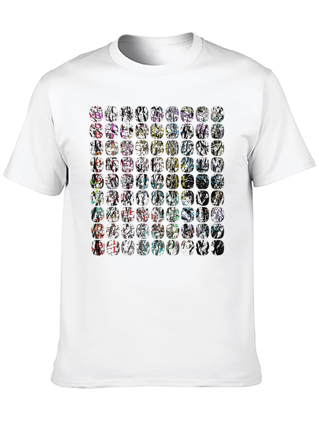 Abstract Mosaic Graphic Black Tee