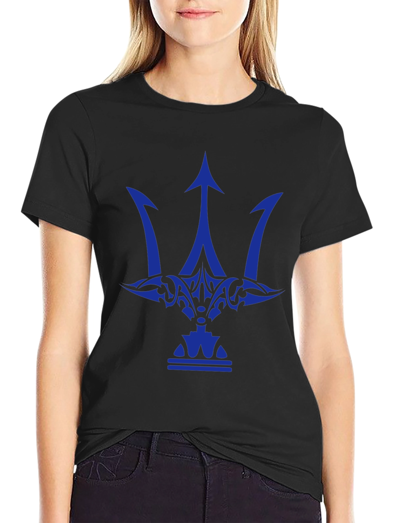 Mens Graphic Tee - Blue Trident Design