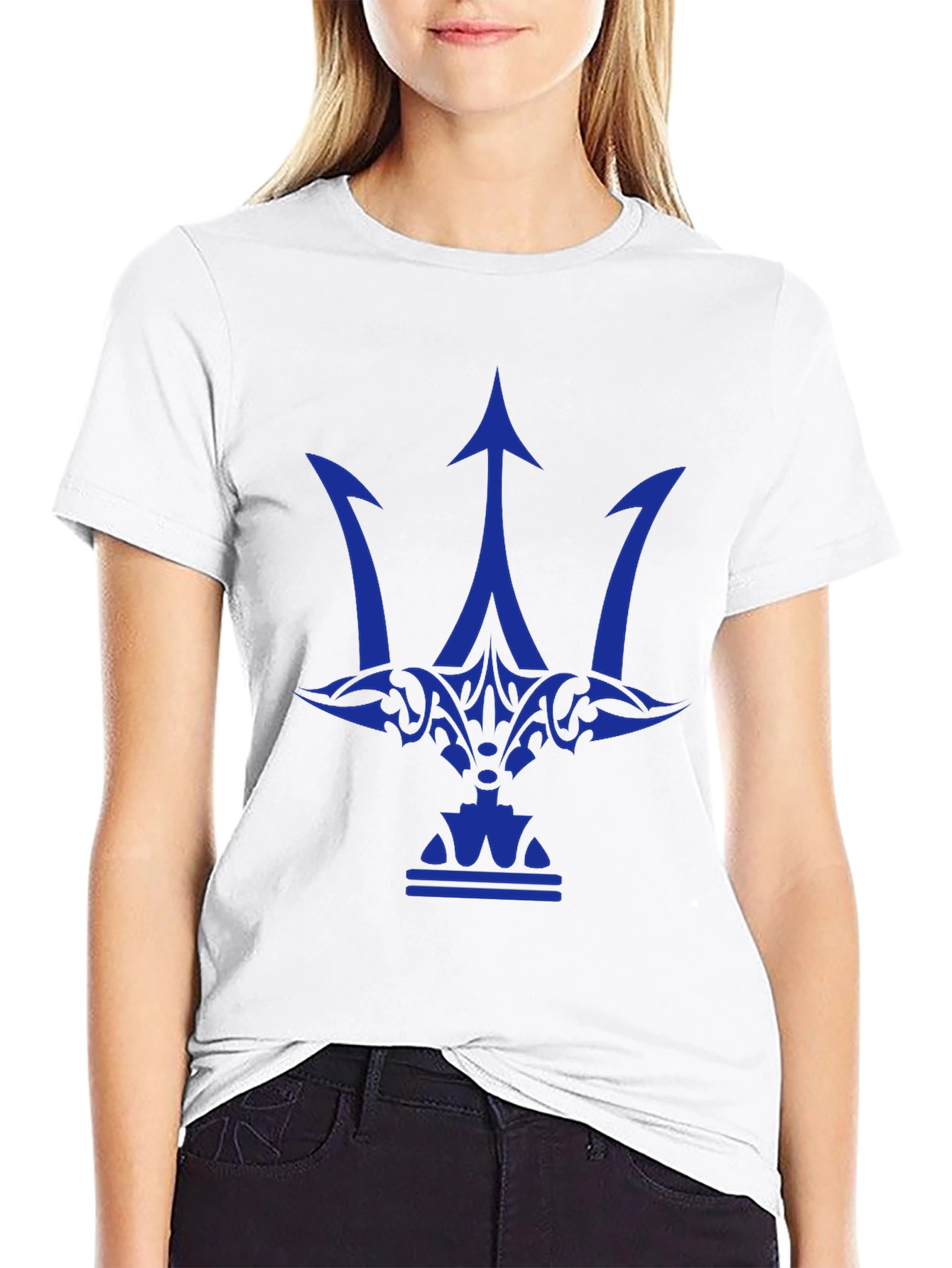 Mens Graphic Tee - Blue Trident Design
