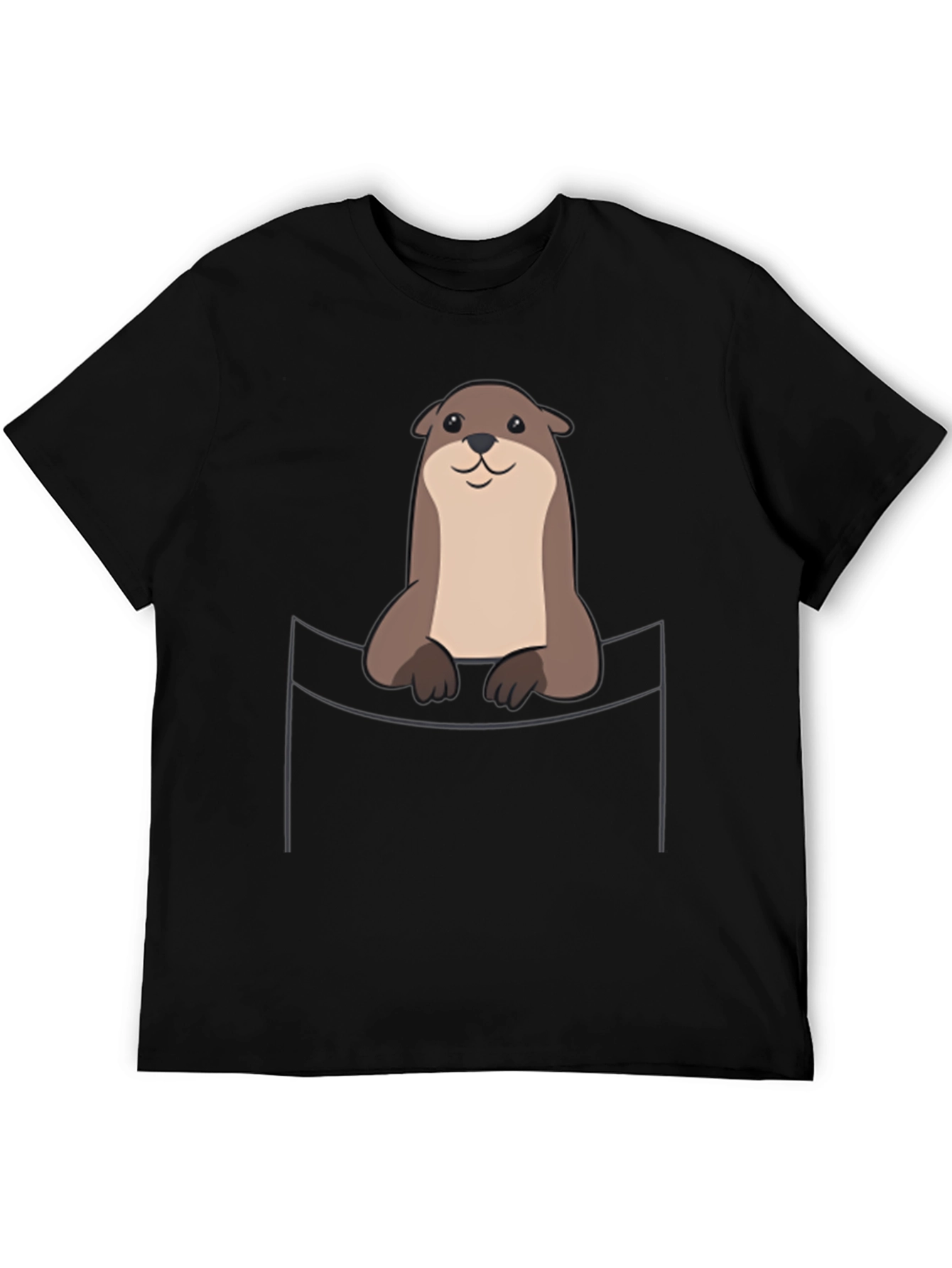 Cute Otter Pocket T-Shirt - Soft Cotton Tee