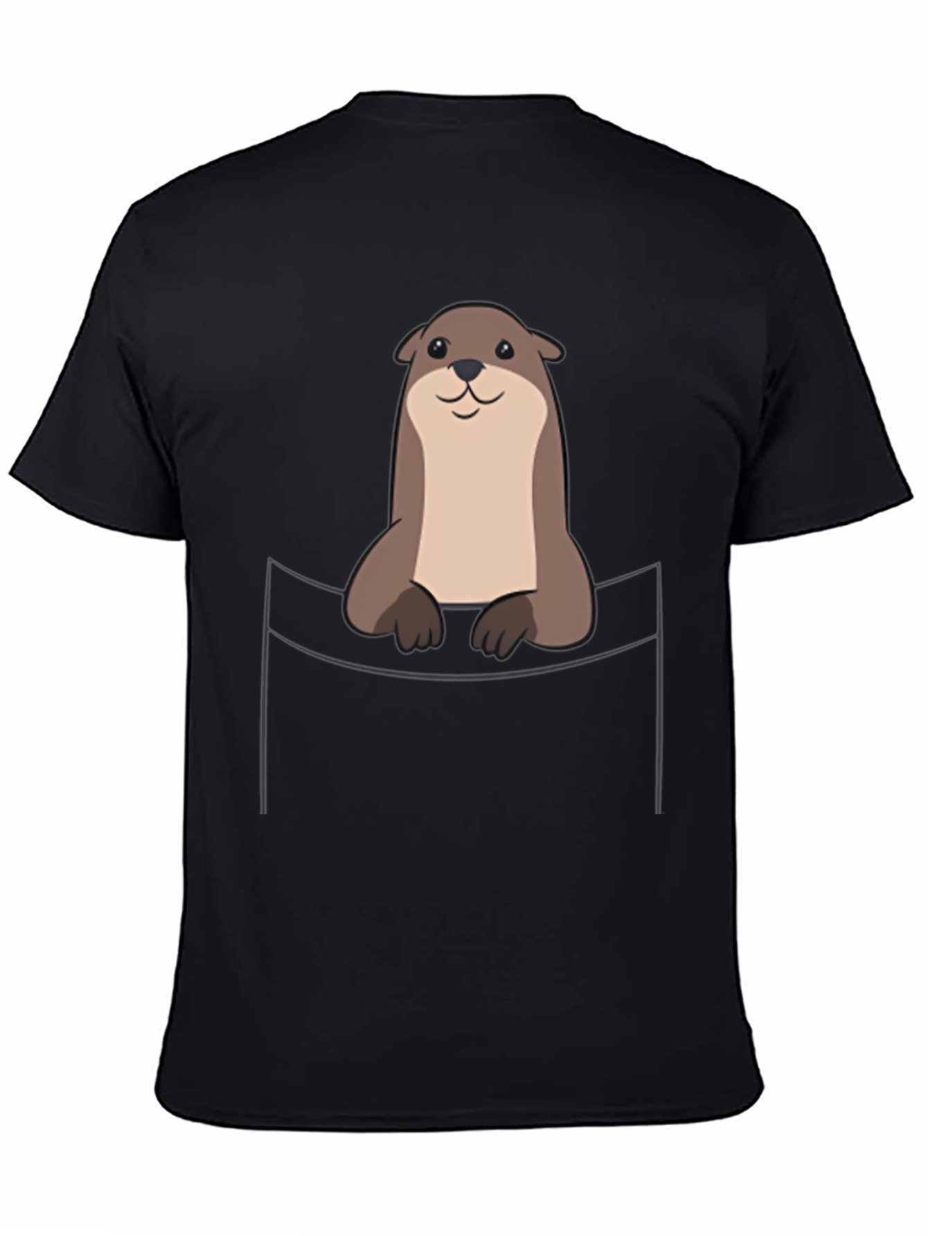 Cute Otter Pocket T-Shirt - Soft Cotton Tee