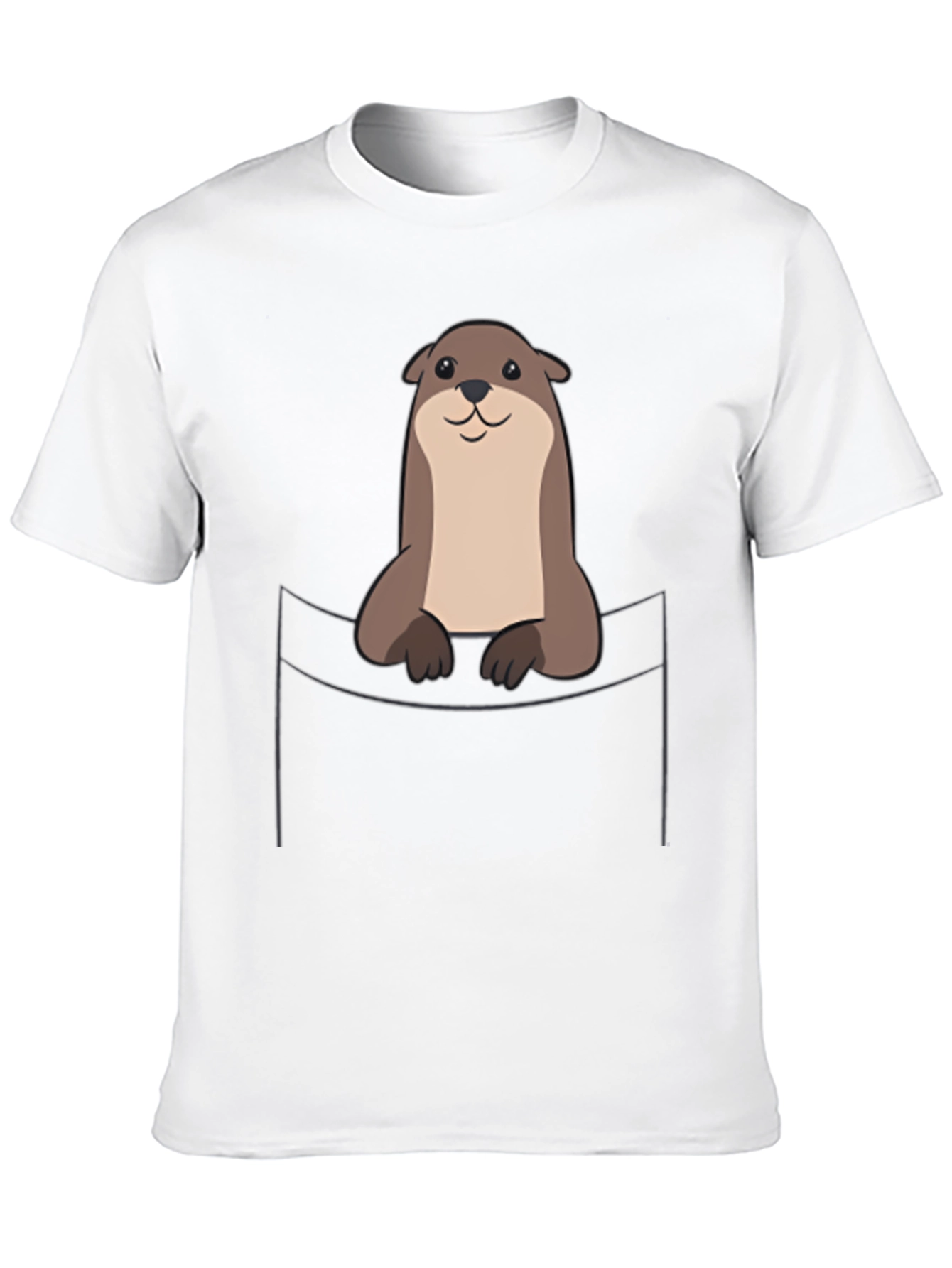 Cute Otter Pocket T-Shirt - Soft Cotton Tee