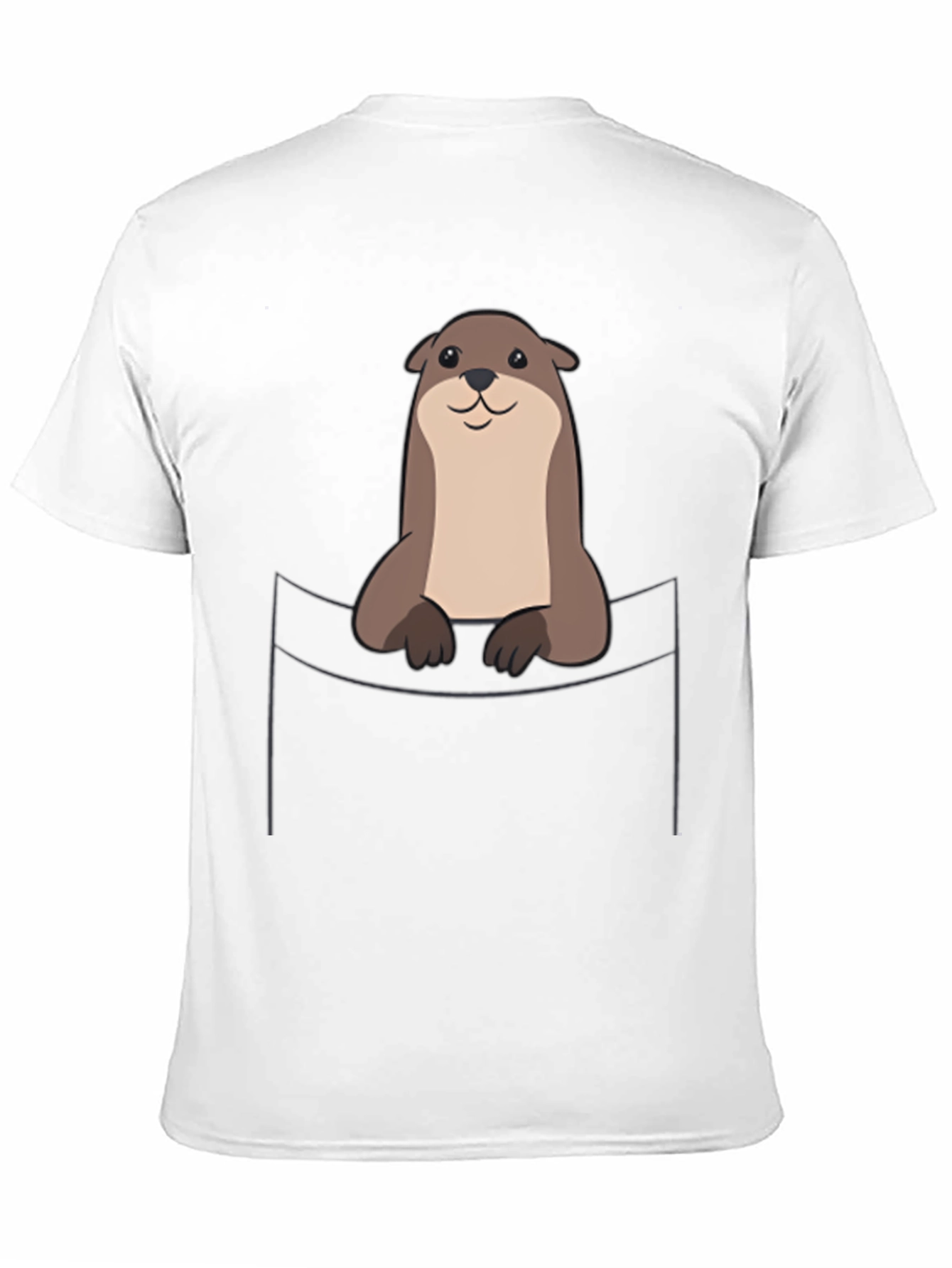Cute Otter Pocket T-Shirt - Soft Cotton Tee