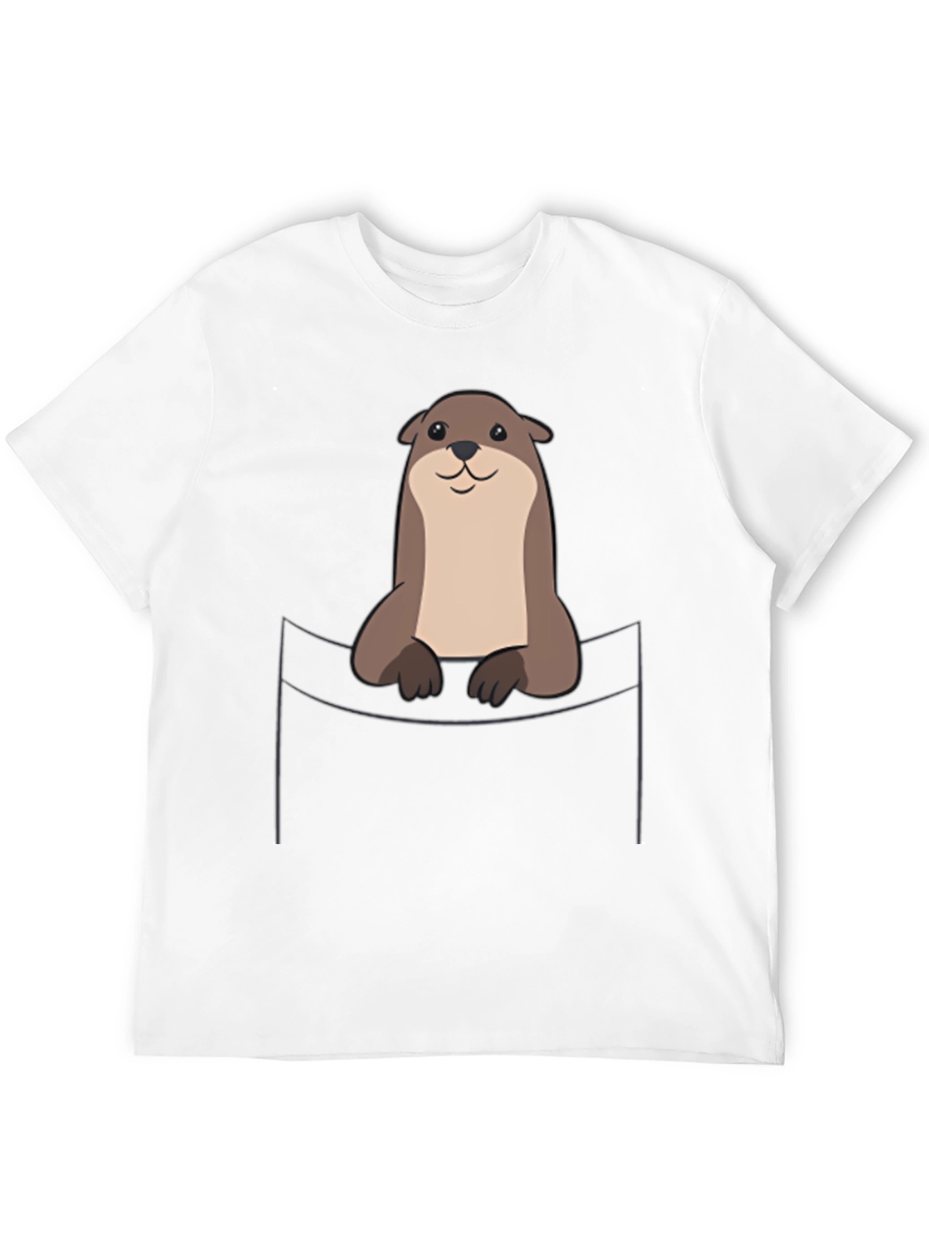 Cute Otter Pocket T-Shirt - Soft Cotton Tee