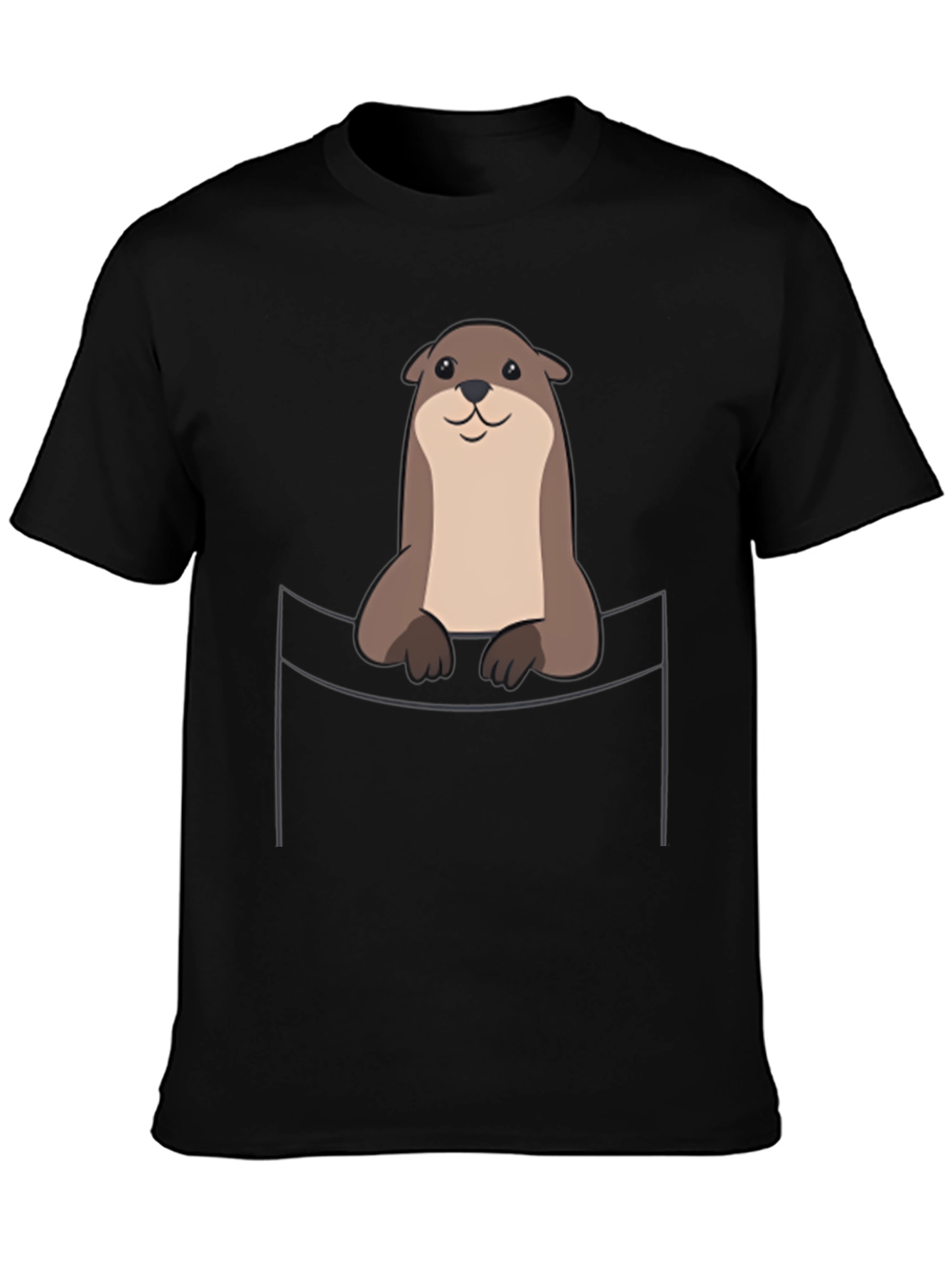 Cute Otter Pocket T-Shirt - Soft Cotton Tee