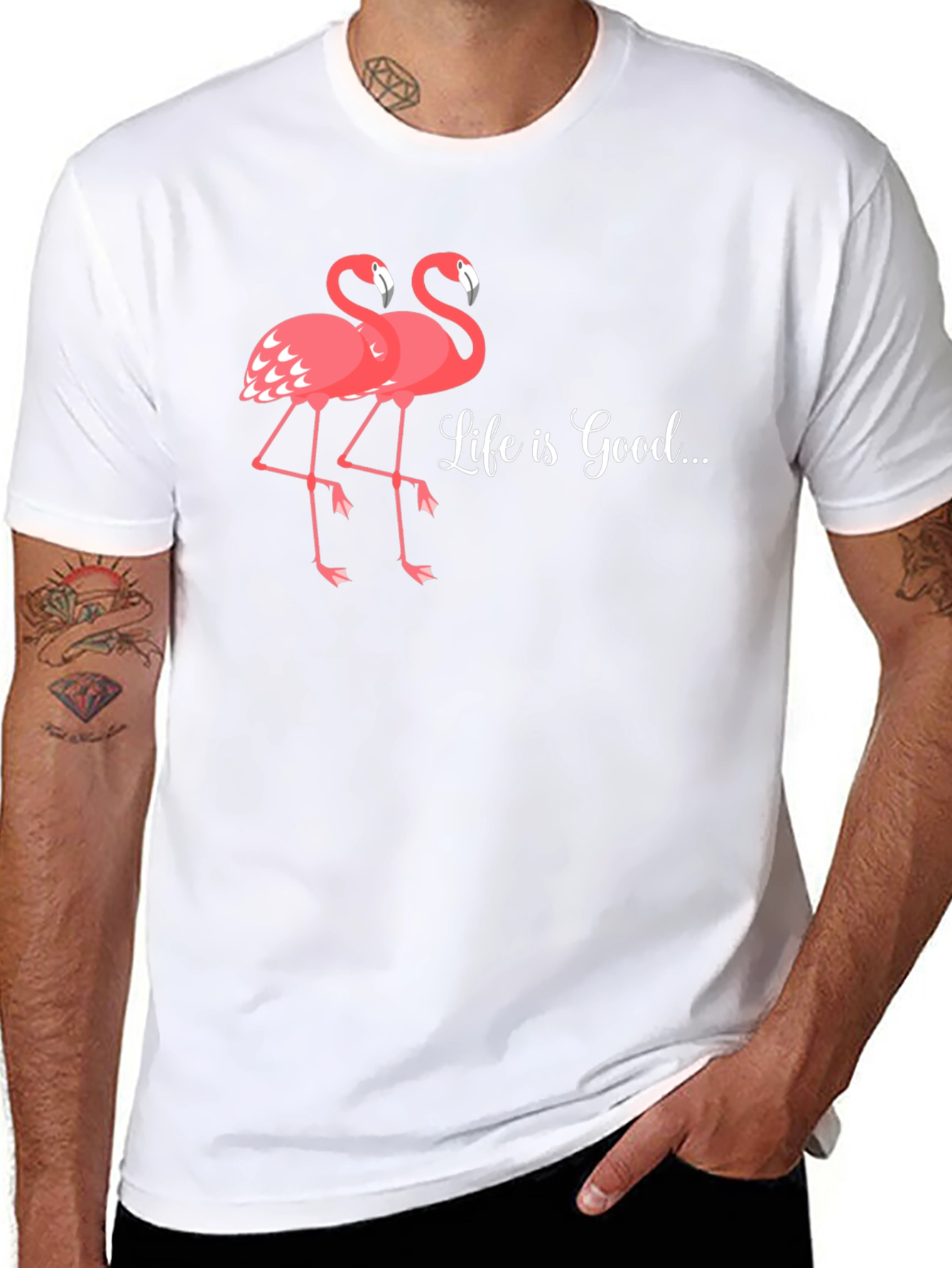 Life is Good Flamingo Graphic T-Shirt