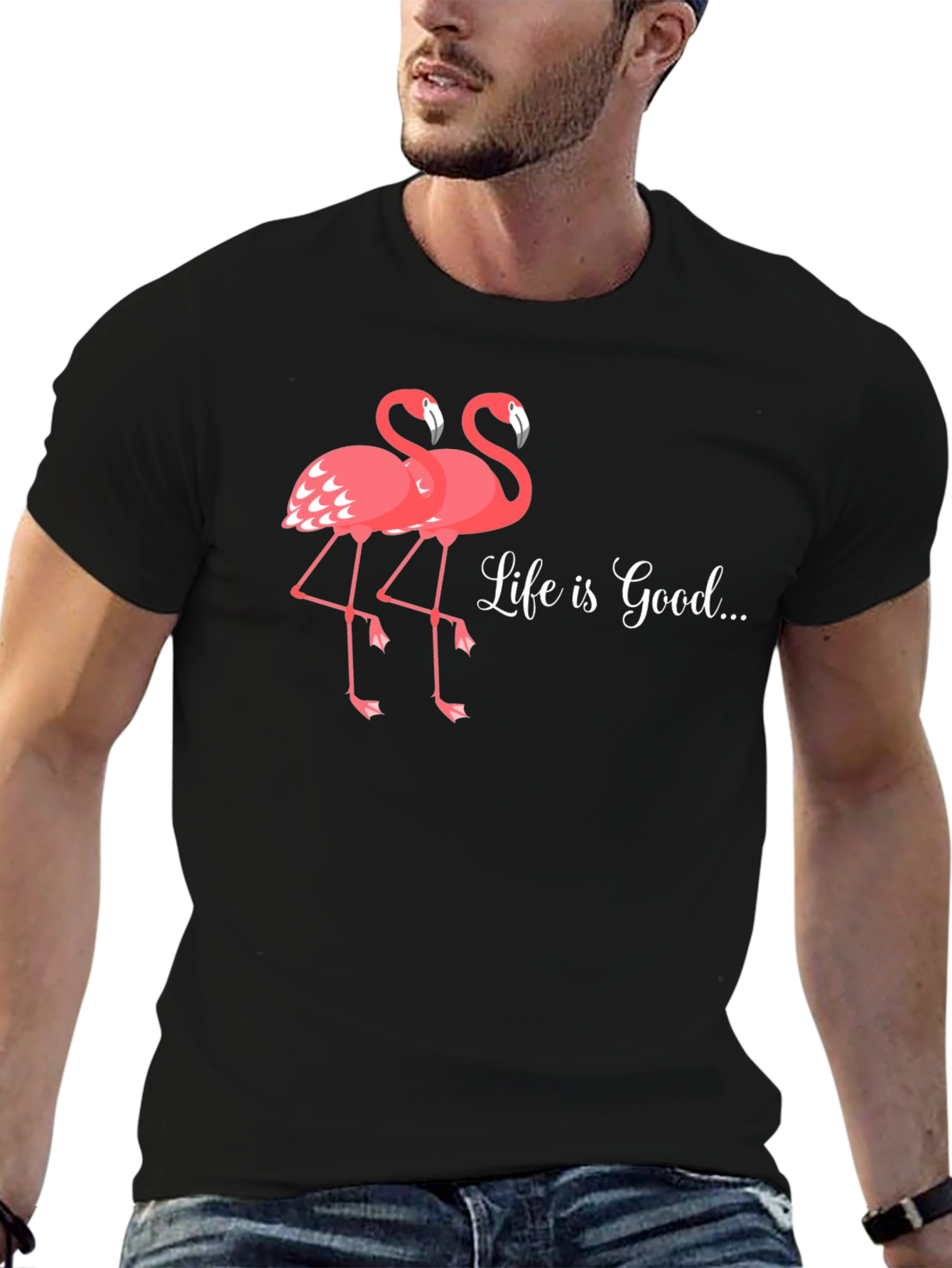 Life is Good Flamingo Graphic T-Shirt