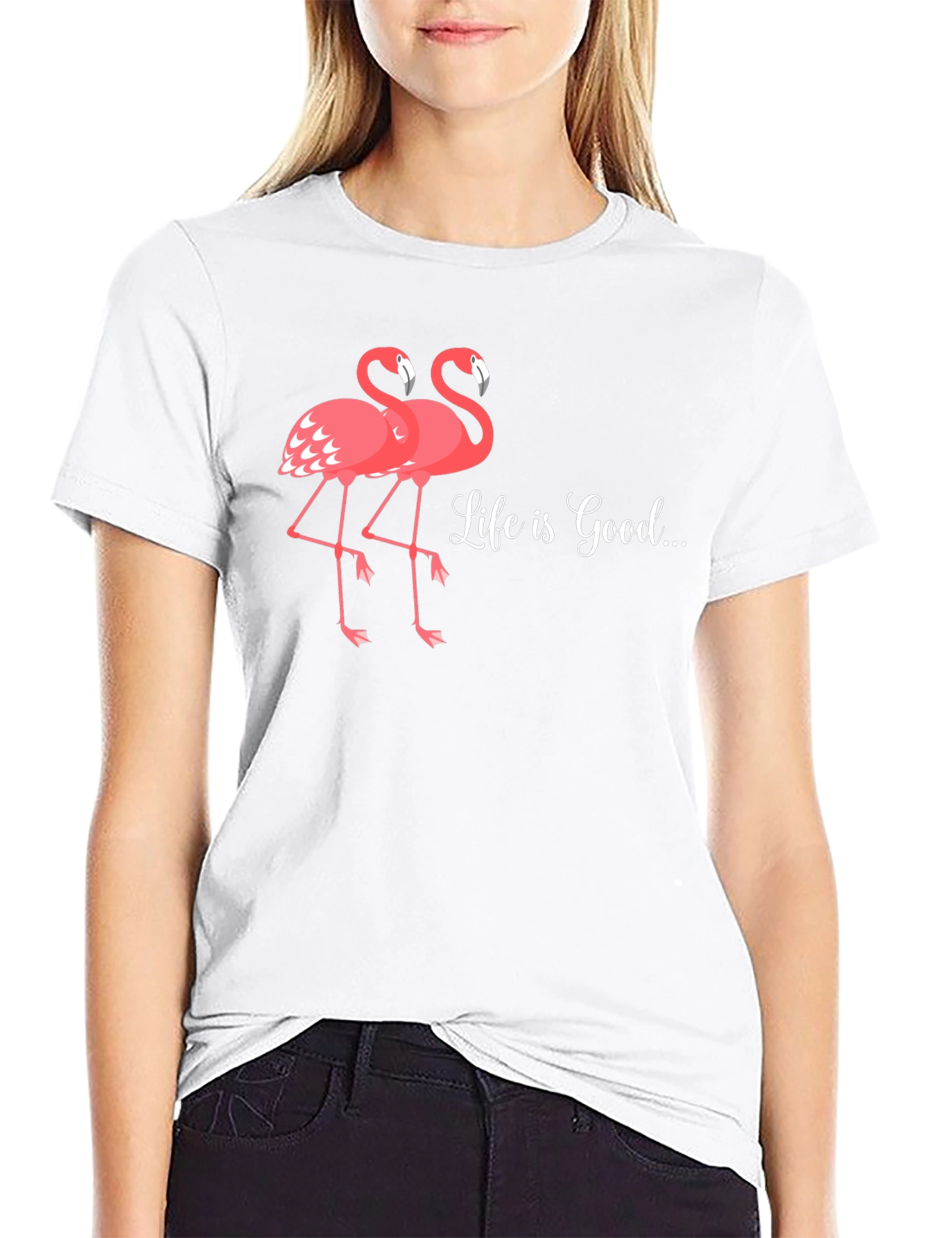 Life is Good Flamingo Graphic T-Shirt