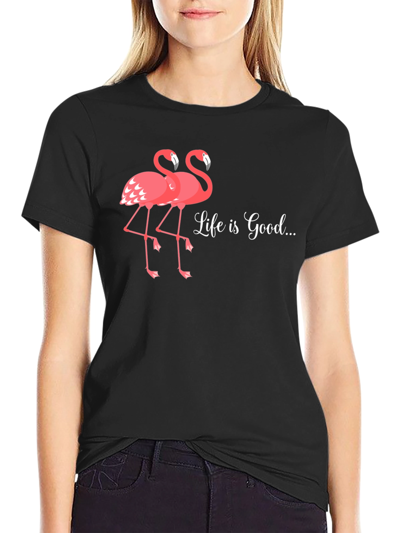 Life is Good Flamingo Graphic T-Shirt