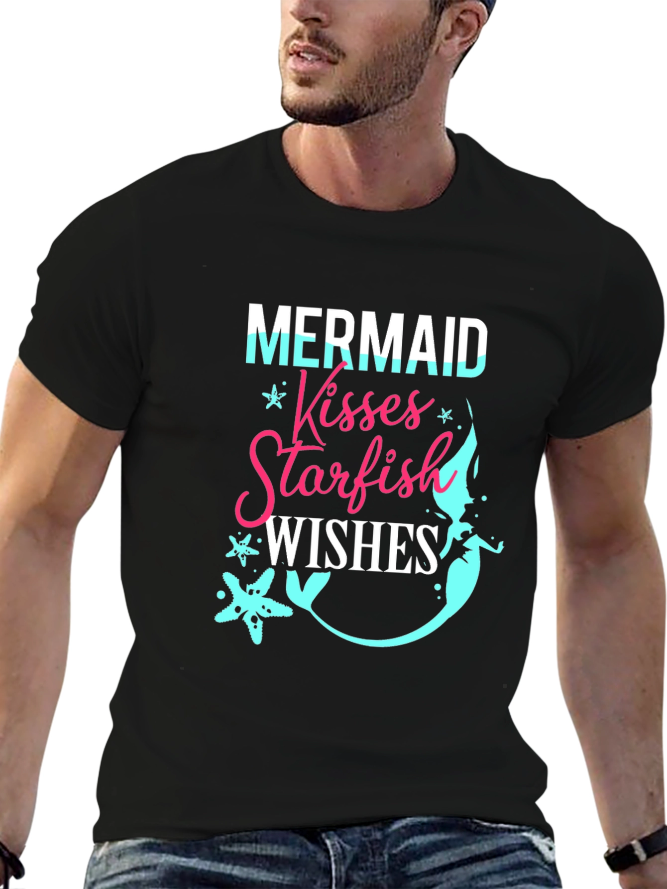 Mermaid Kisses Starfish Wishes Graphic T-Shirt