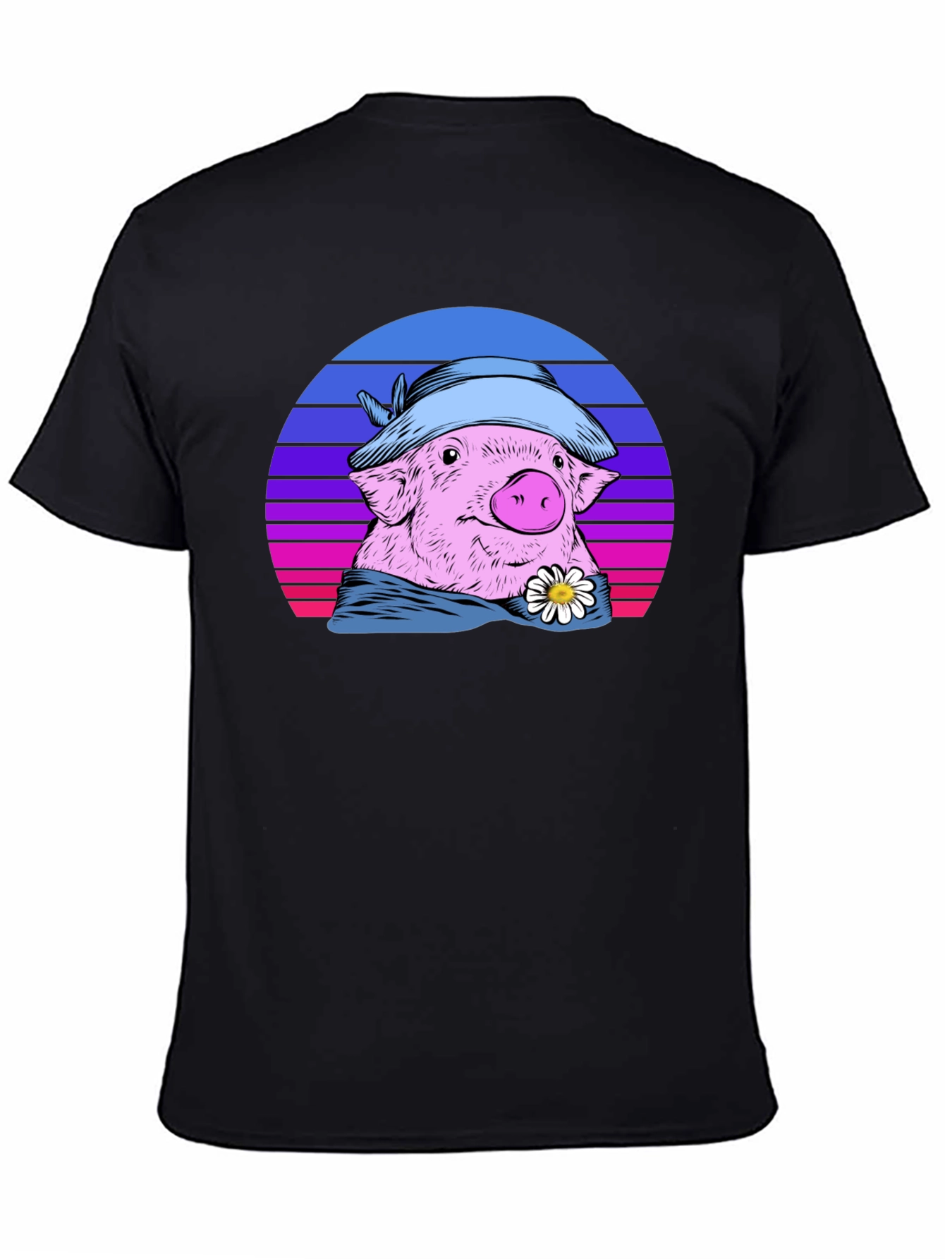 Retro Pig T-Shirt with Hat and Daisy