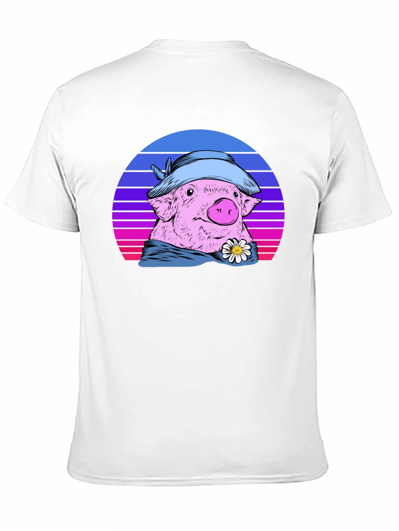 Retro Pig T-Shirt with Hat and Daisy