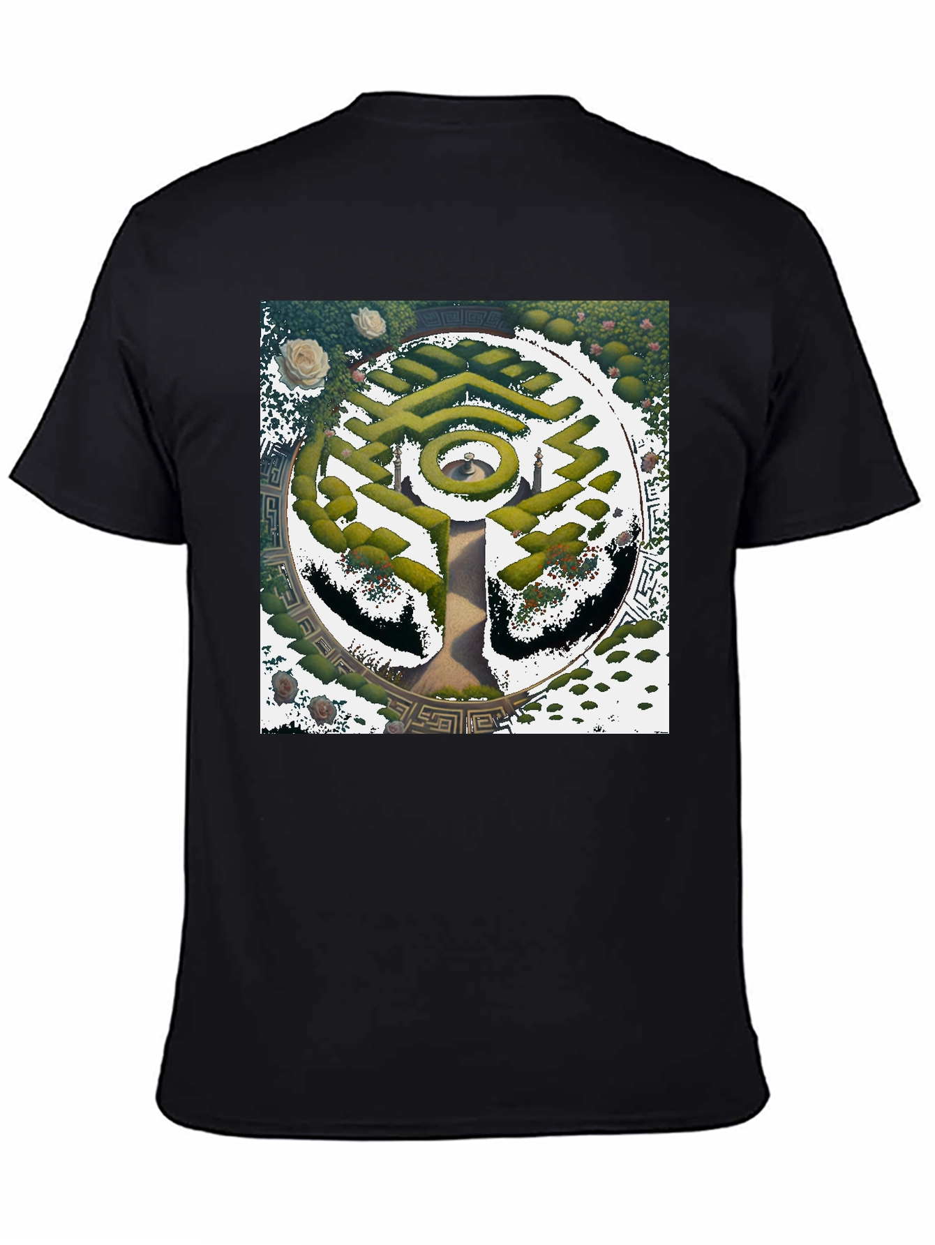 Maze Garden Graphic Tee - Stylish Nature Design