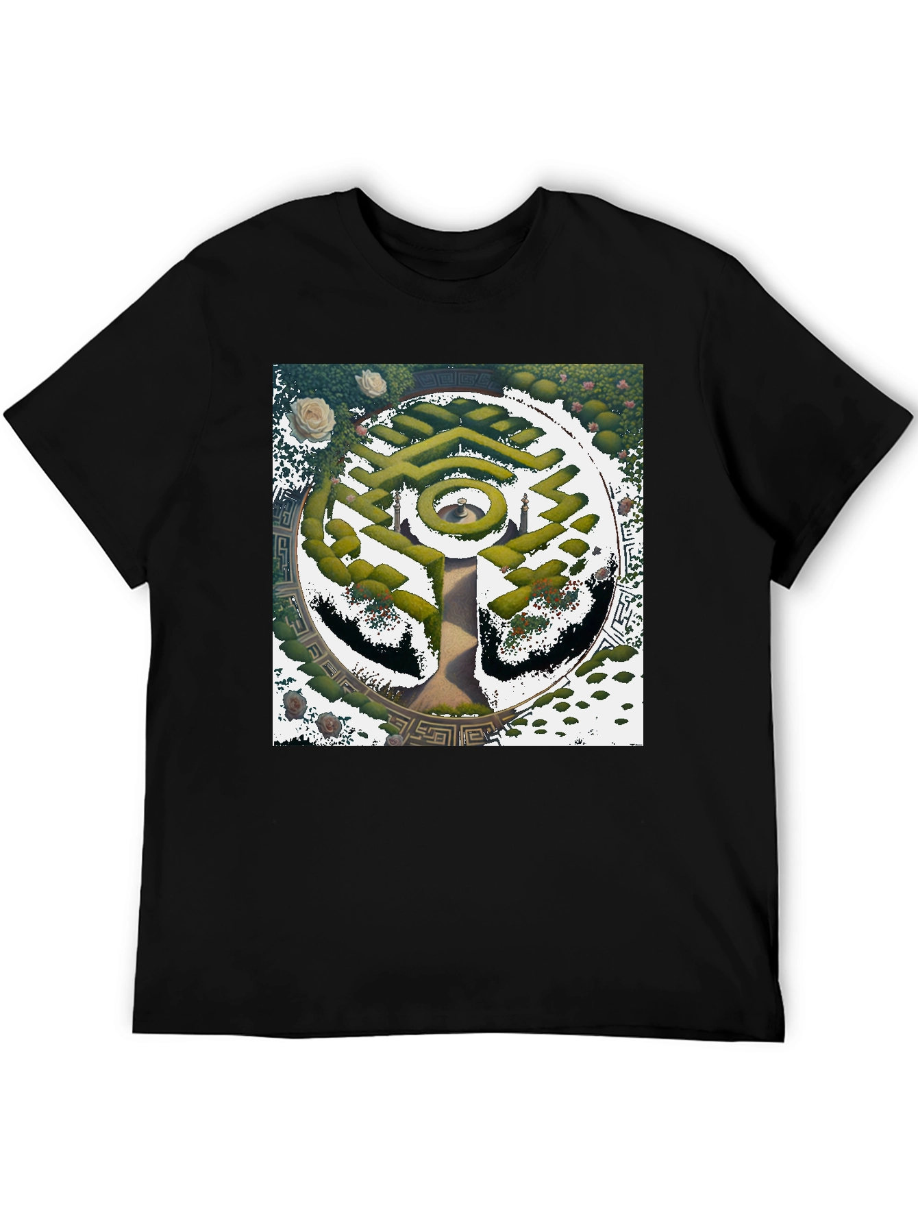 Maze Garden Graphic Tee - Stylish Nature Design