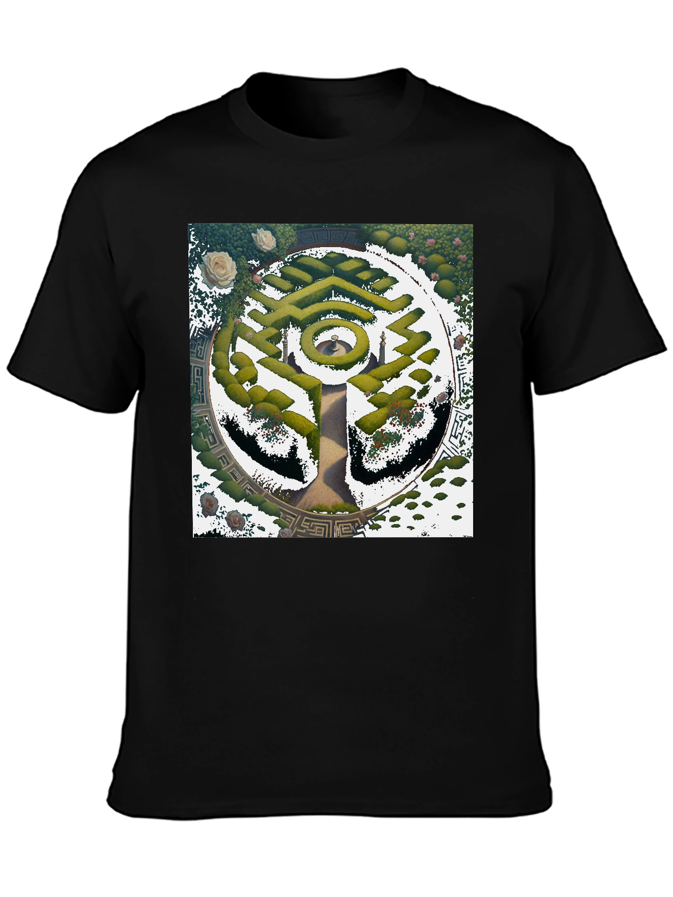 Maze Garden Graphic Tee - Stylish Nature Design