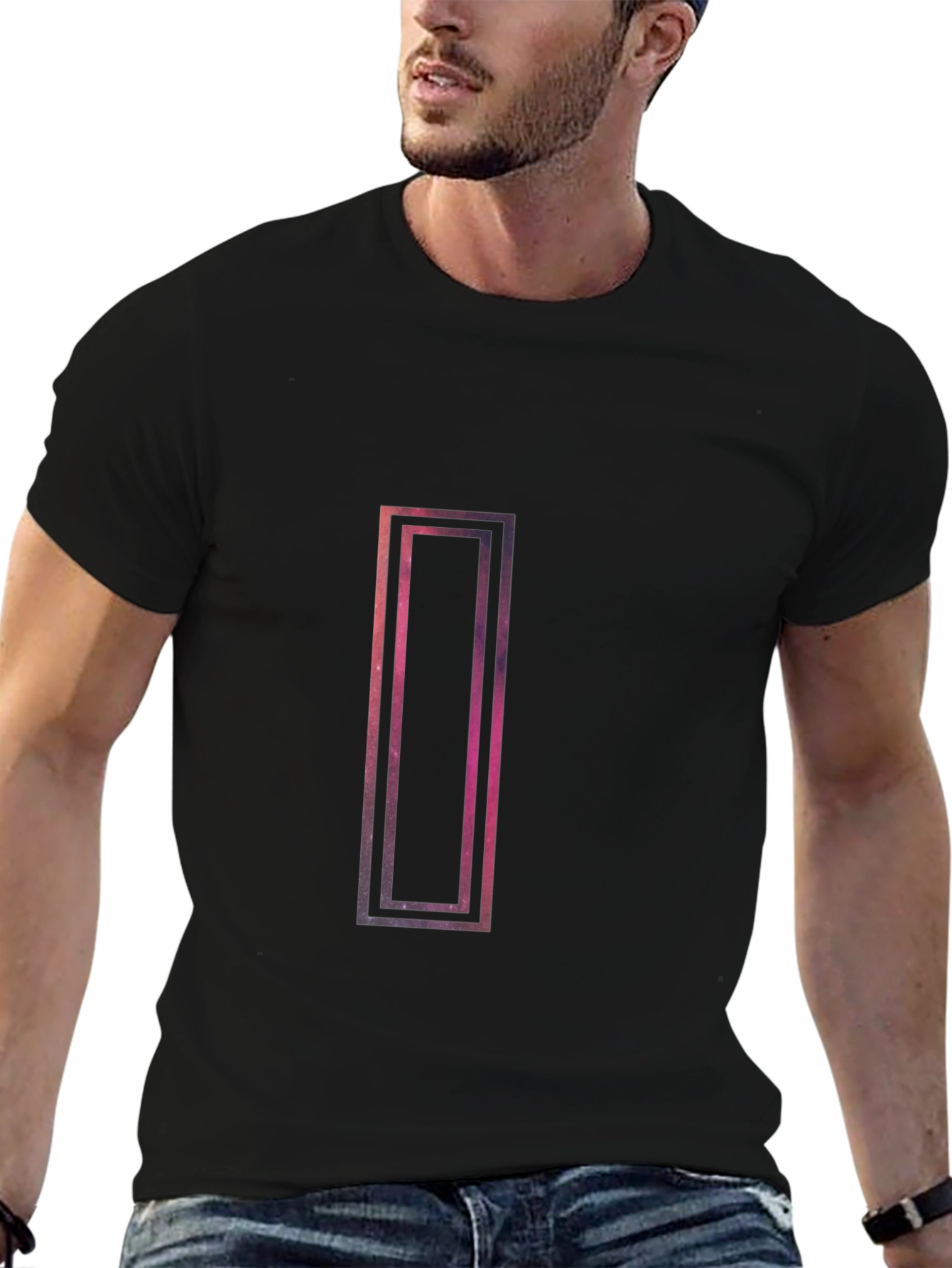 Cosmic Rectangle Graphic Black T-Shirt