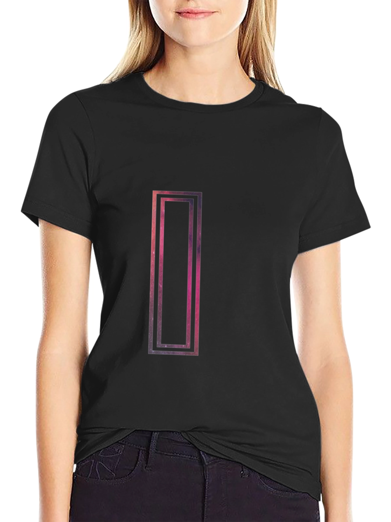 Cosmic Rectangle Graphic Black T-Shirt