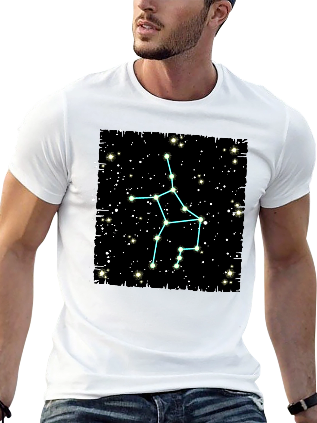 Sagittarius Constellation T-Shirt - Black Cotton Tee